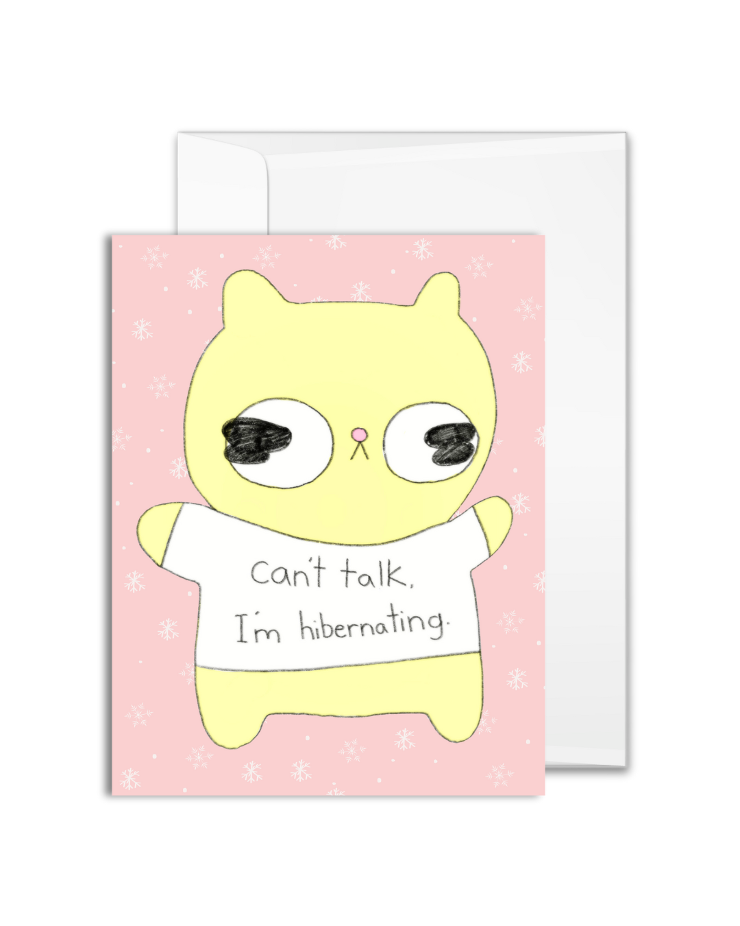 Gooby Cat Hibernation Greeting Card