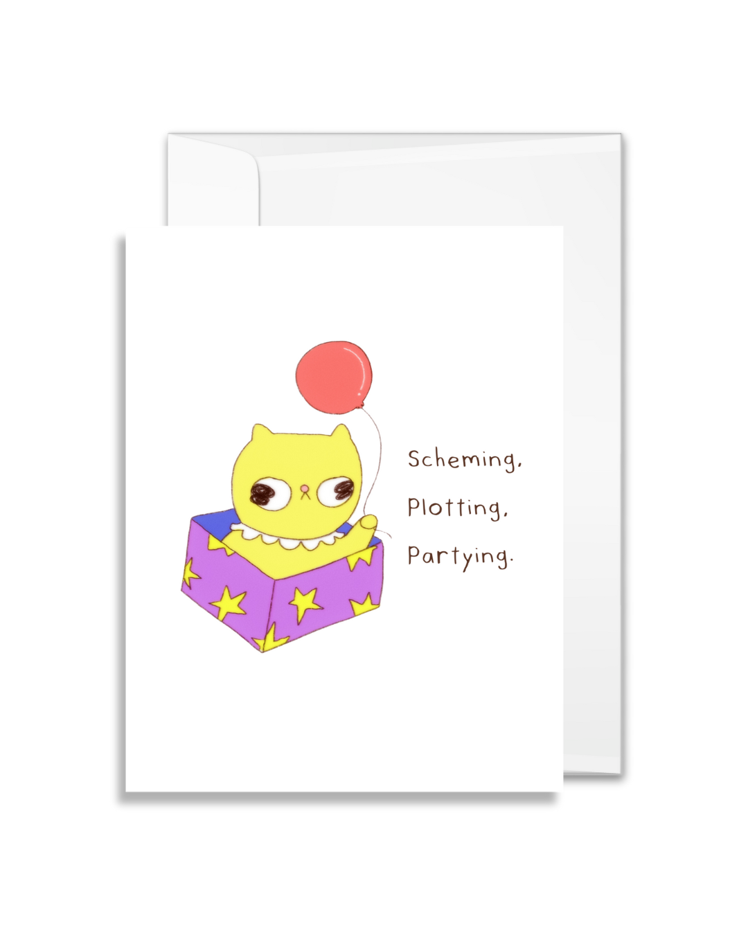 Scheming & Plotting Cat Greeting Card