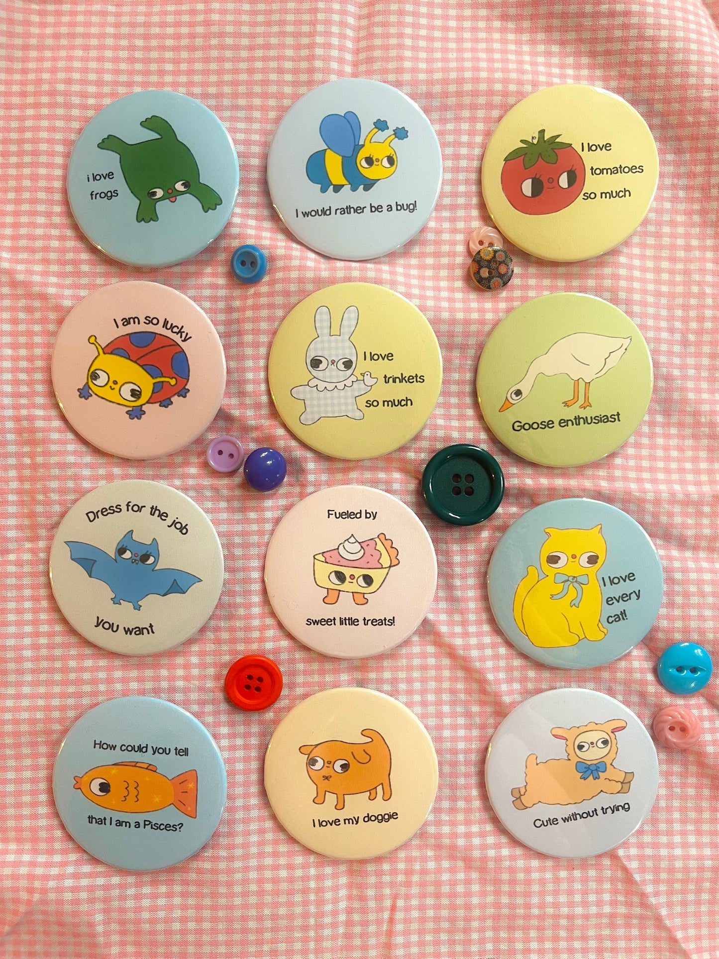 Clunky Picnic Button Pin
