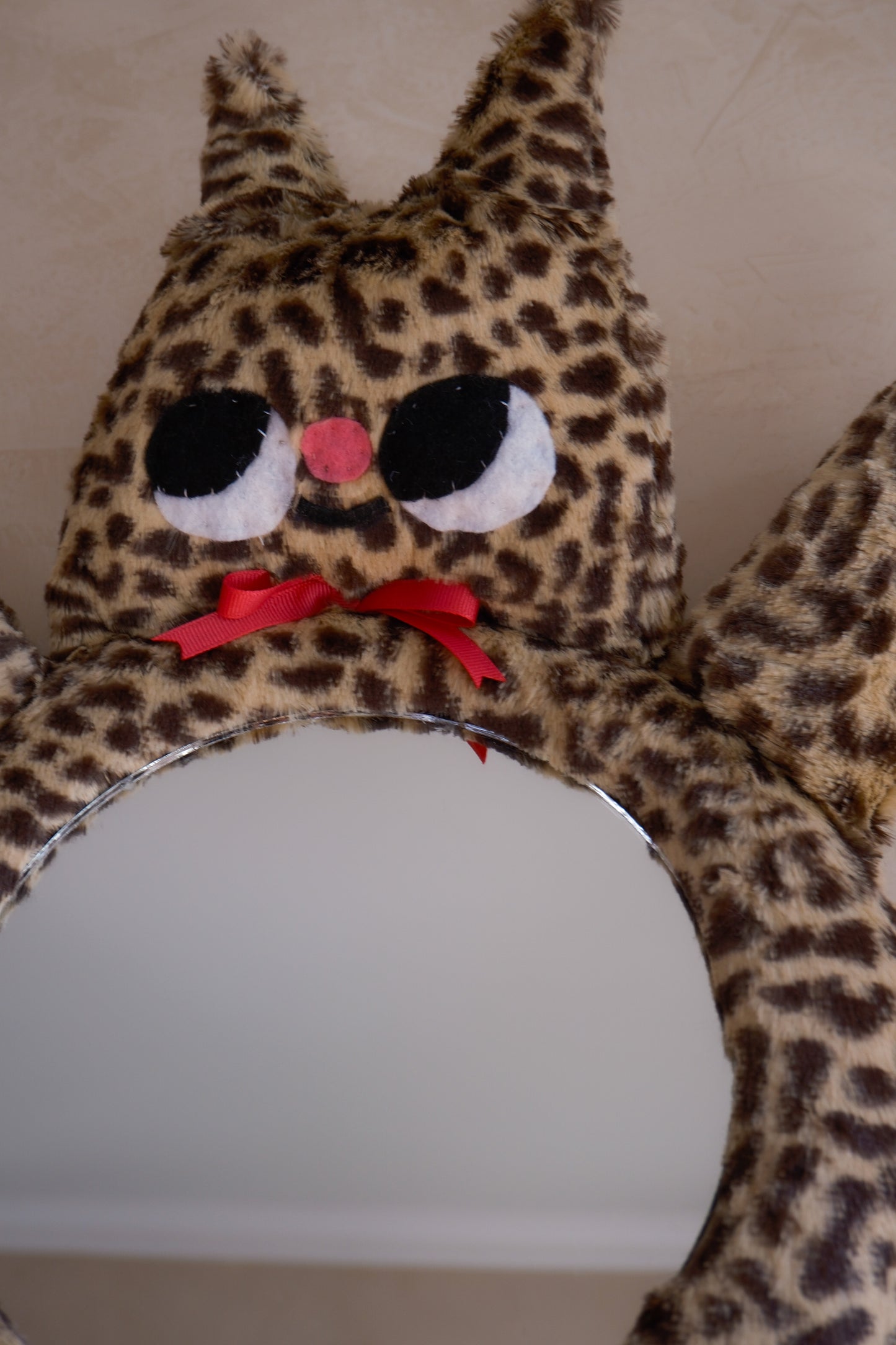 Cheetah with Hot Pink Bow • Clunky Picnic Plush Mirror