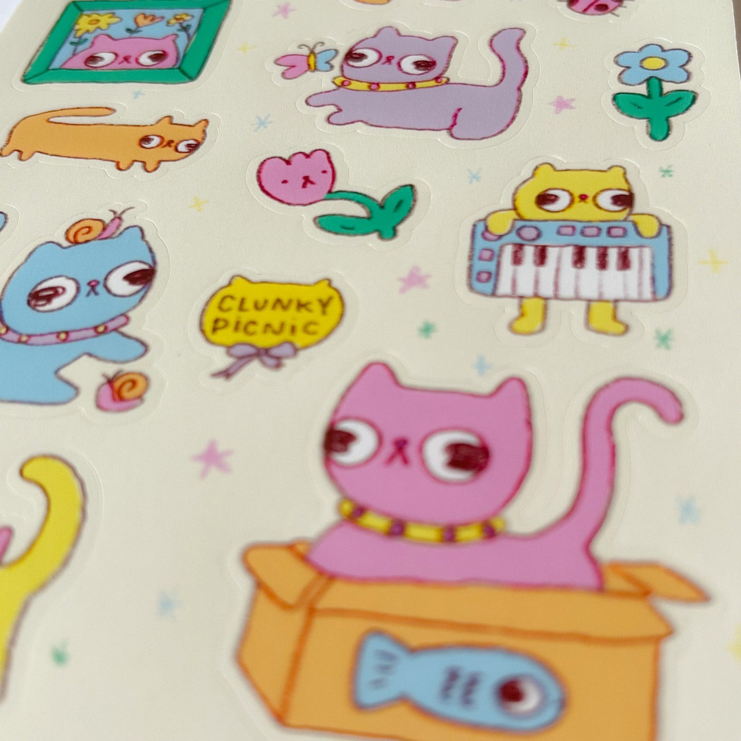 ^•ᴥ•^ Cat House Party ^•ᴥ•^ Sticker Sheet