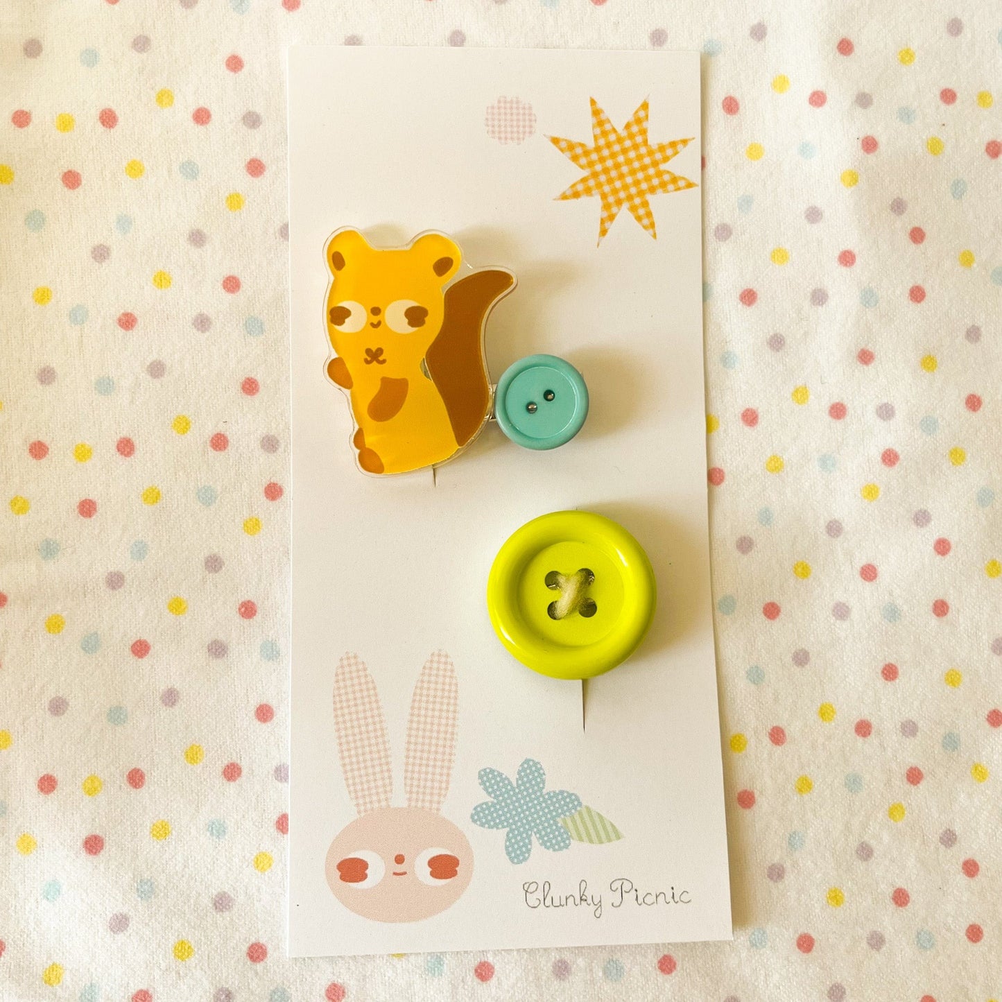 Squirrel & Button - #7 Hair Clip Set