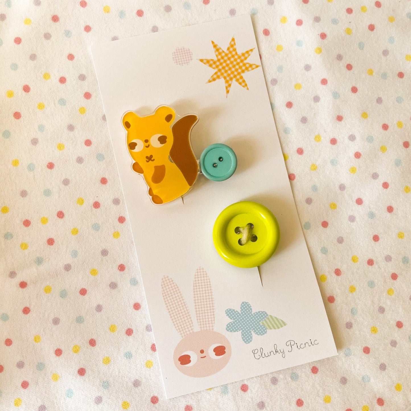 Squirrel & Button - #7 Hair Clip Set