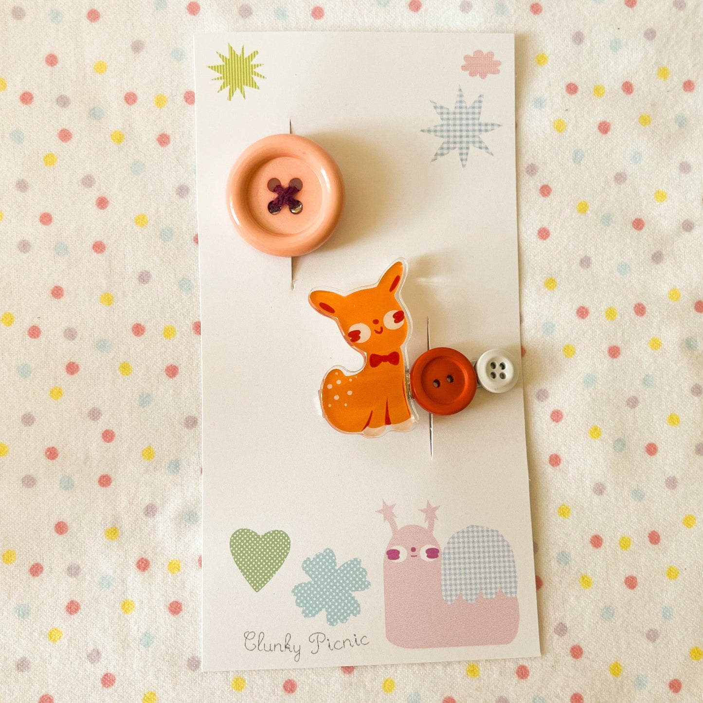 Doe Deer & Button - #10 Hair Clip Set