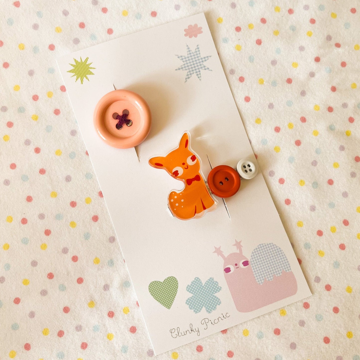 Doe Deer & Button - #10 Hair Clip Set