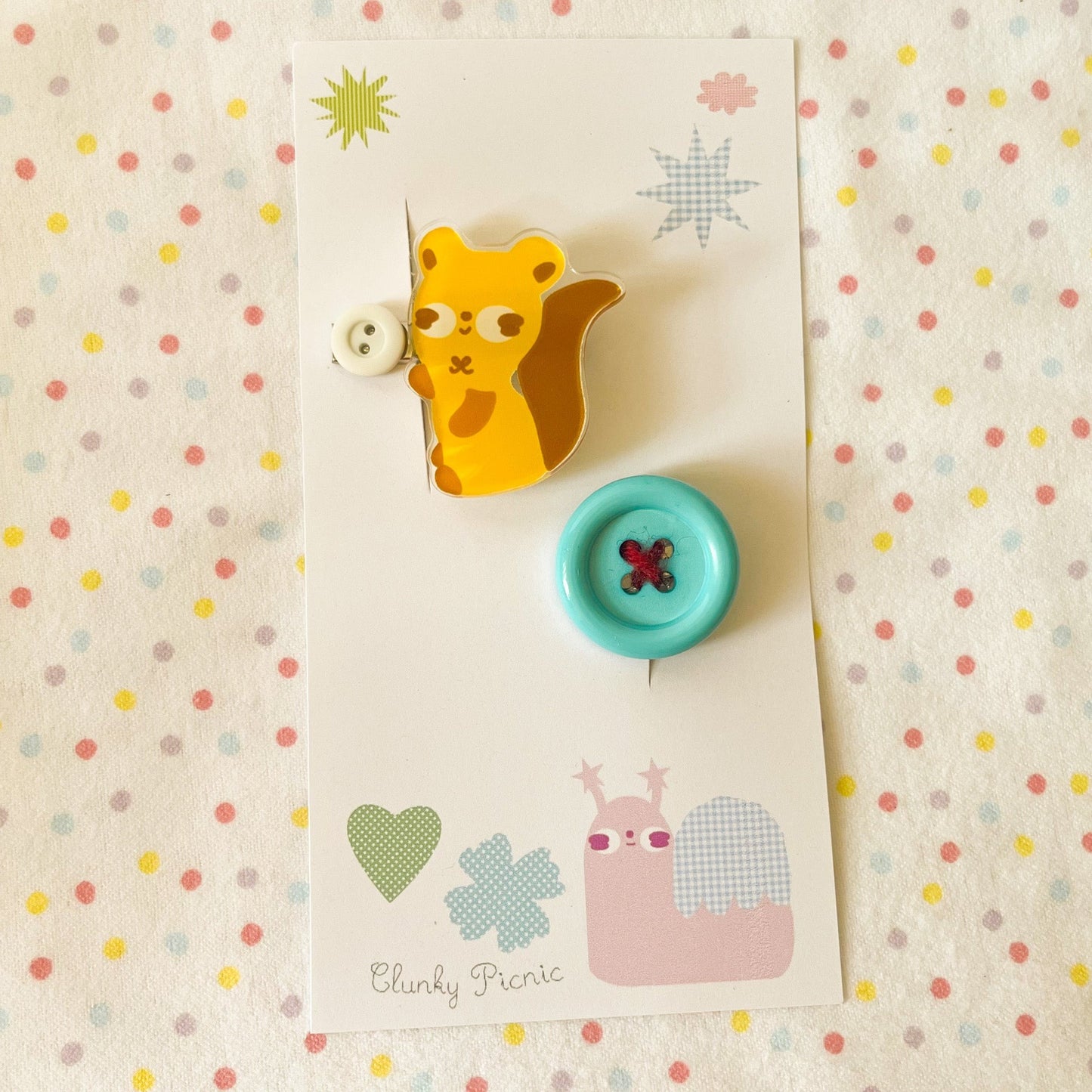 Squirrel & Button - #15 Hair Clip Set