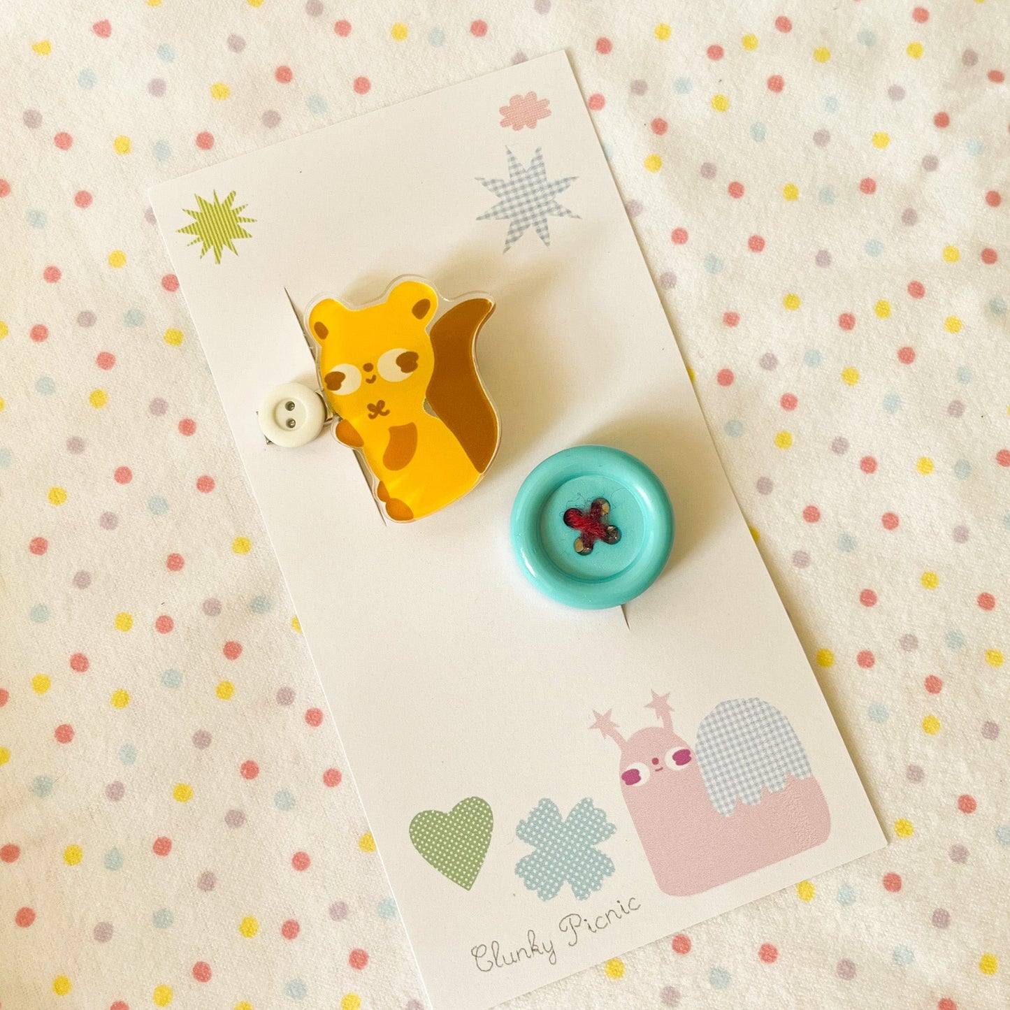 Squirrel & Button - #15 Hair Clip Set