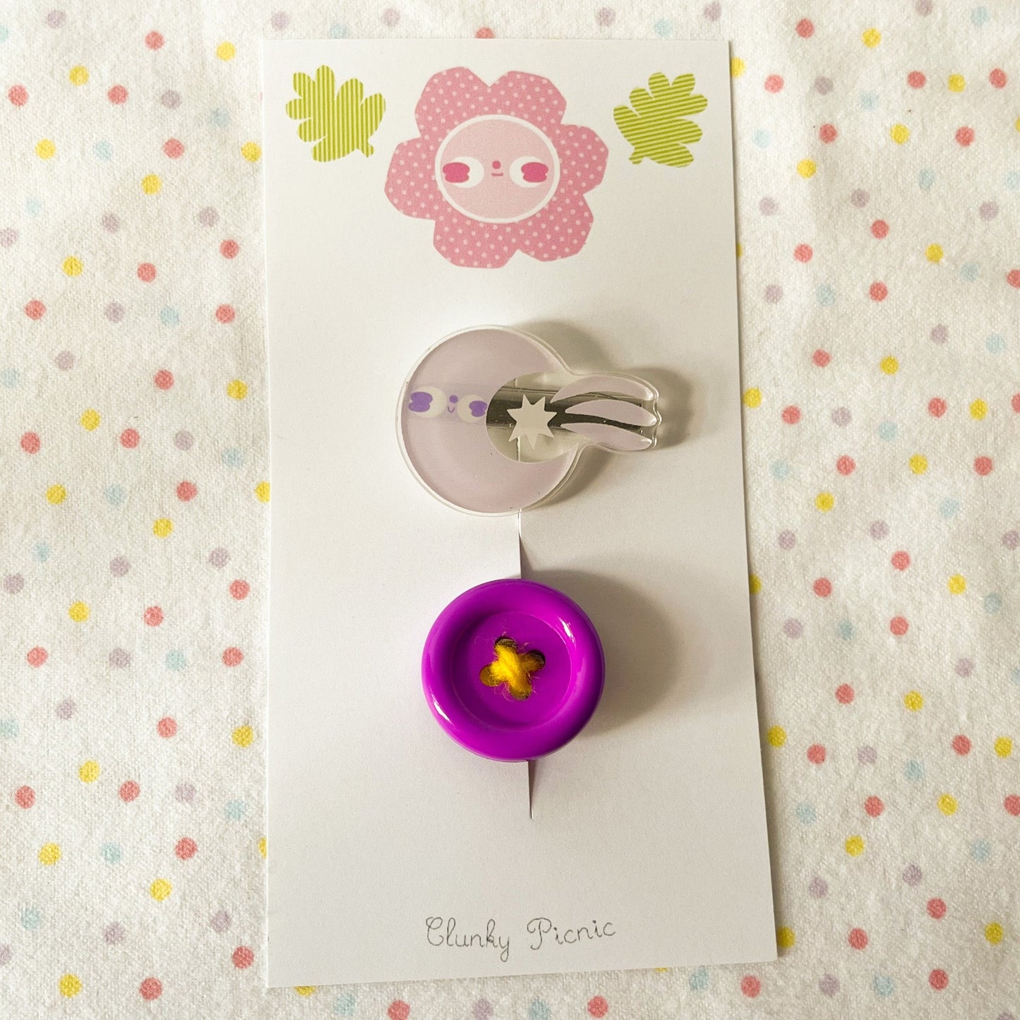 Moon & Button - #21 Hair Clip Set