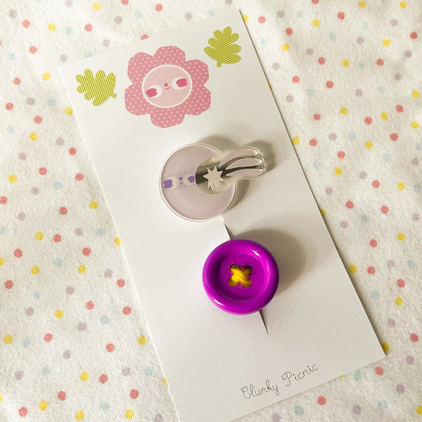 Moon & Button - #21 Hair Clip Set