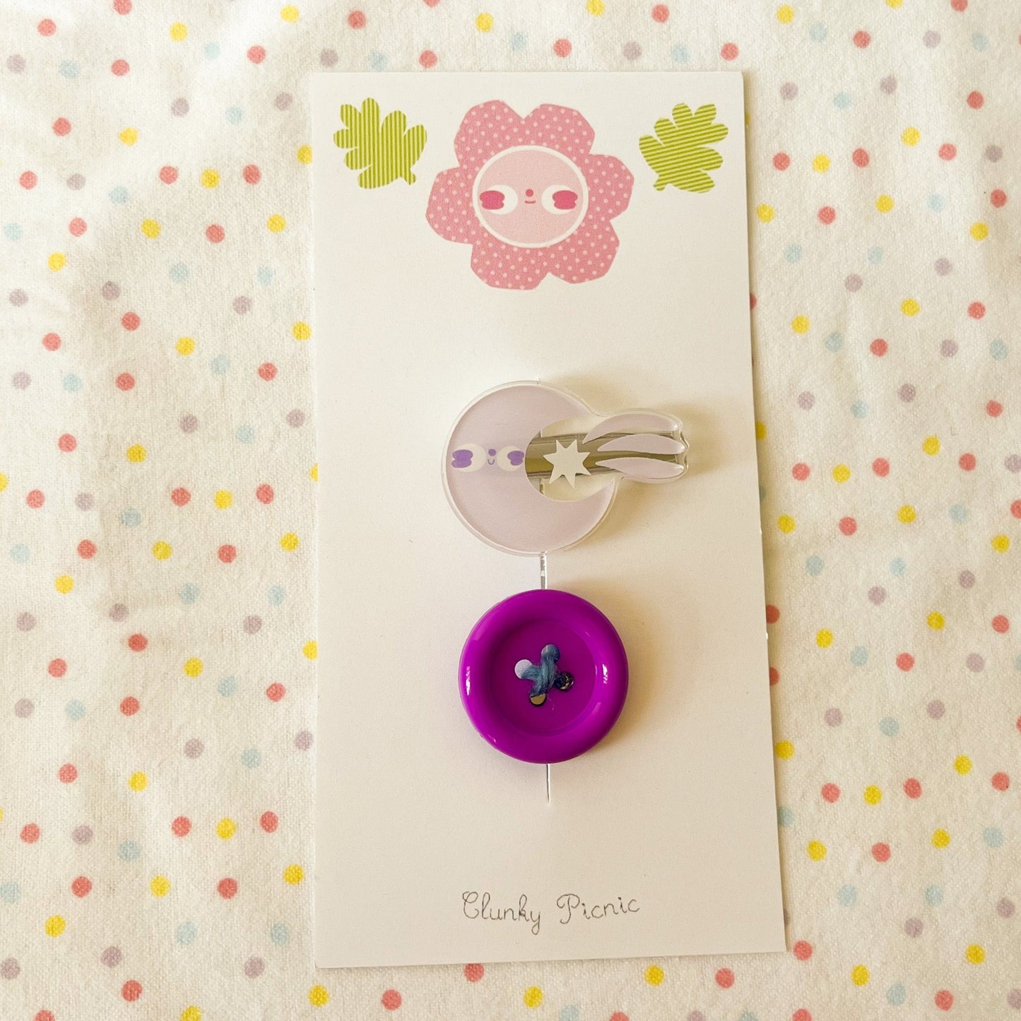 Moon & Button - #29 Hair Clip Set