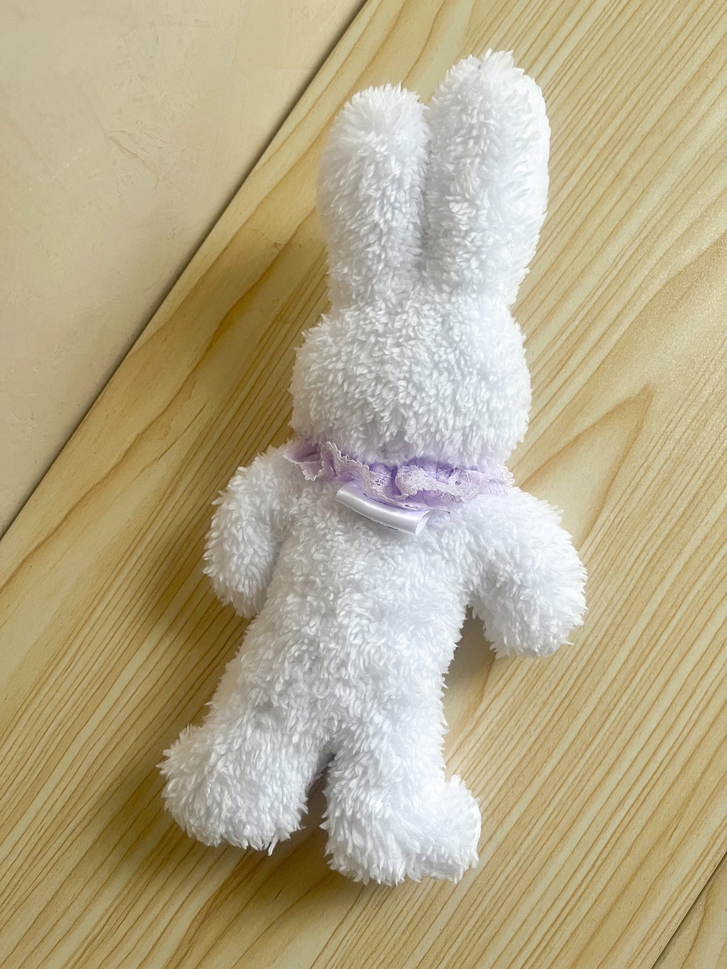 spring phoebe bunny with lavender lace #2 - Clunky Plush Collectible