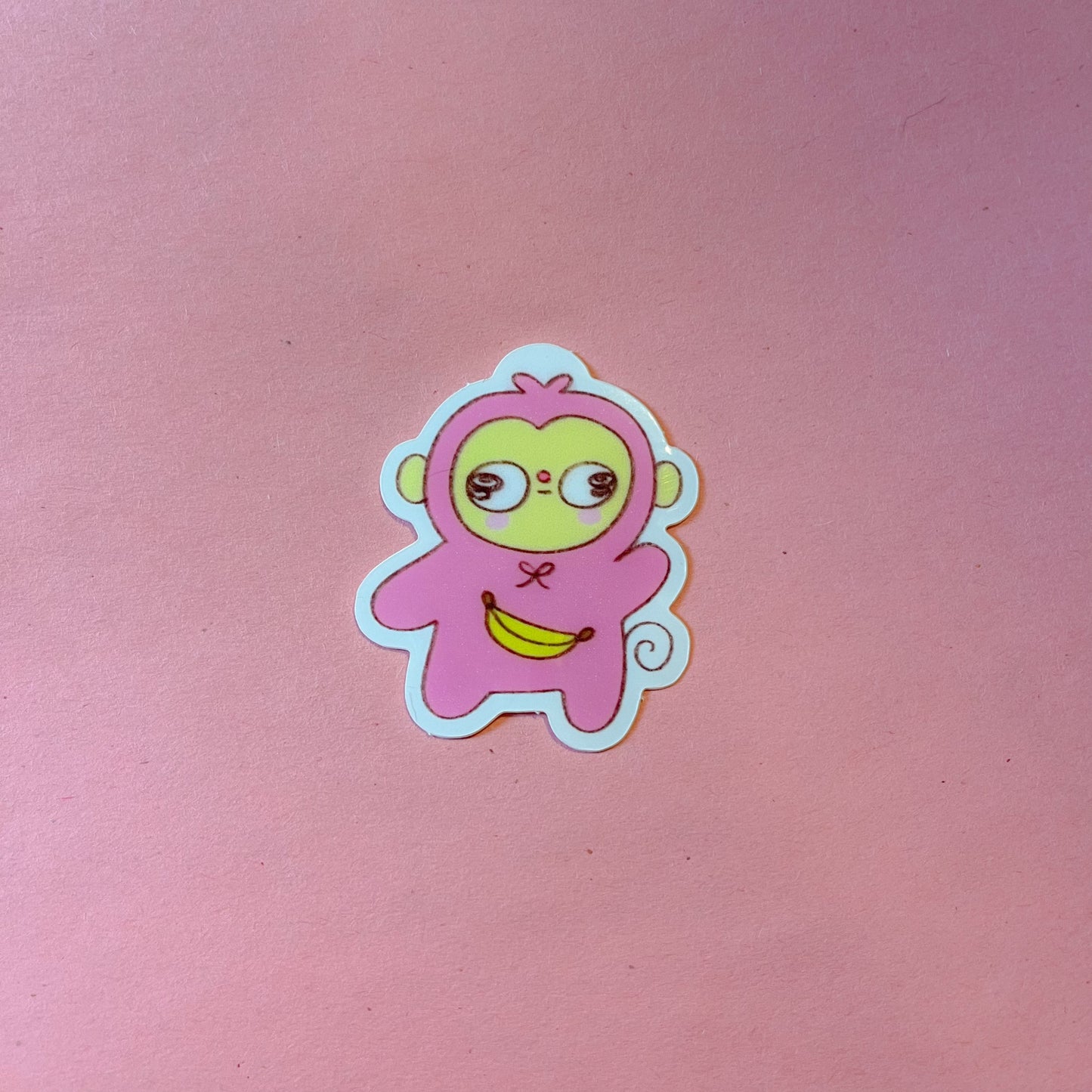 Pink Monkey Sticker