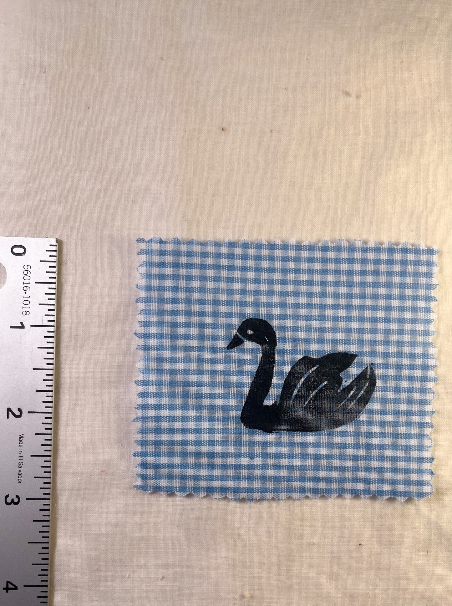 Swan ~ Lino Print Patch
