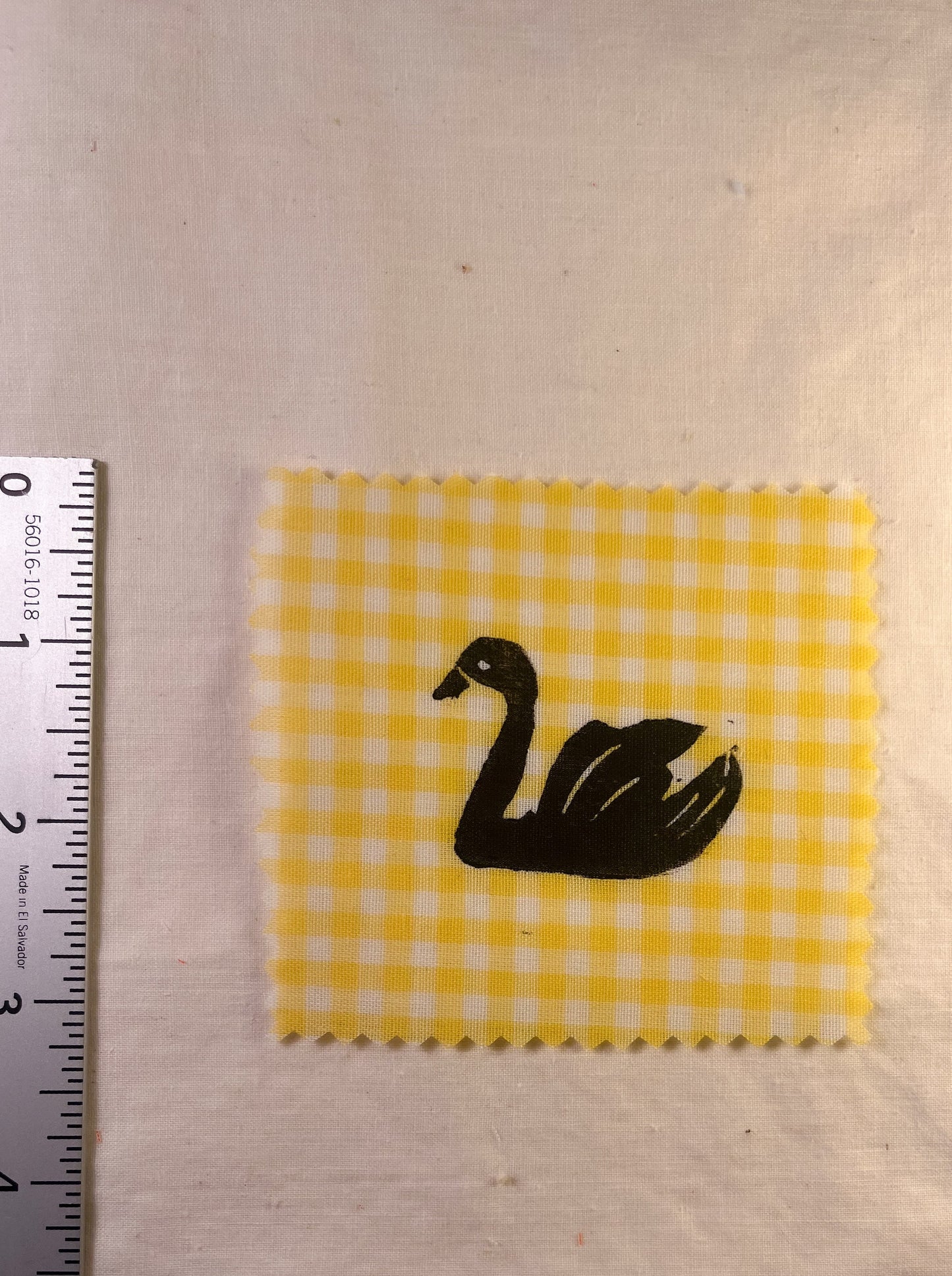 Swan ~ Lino Print Patch