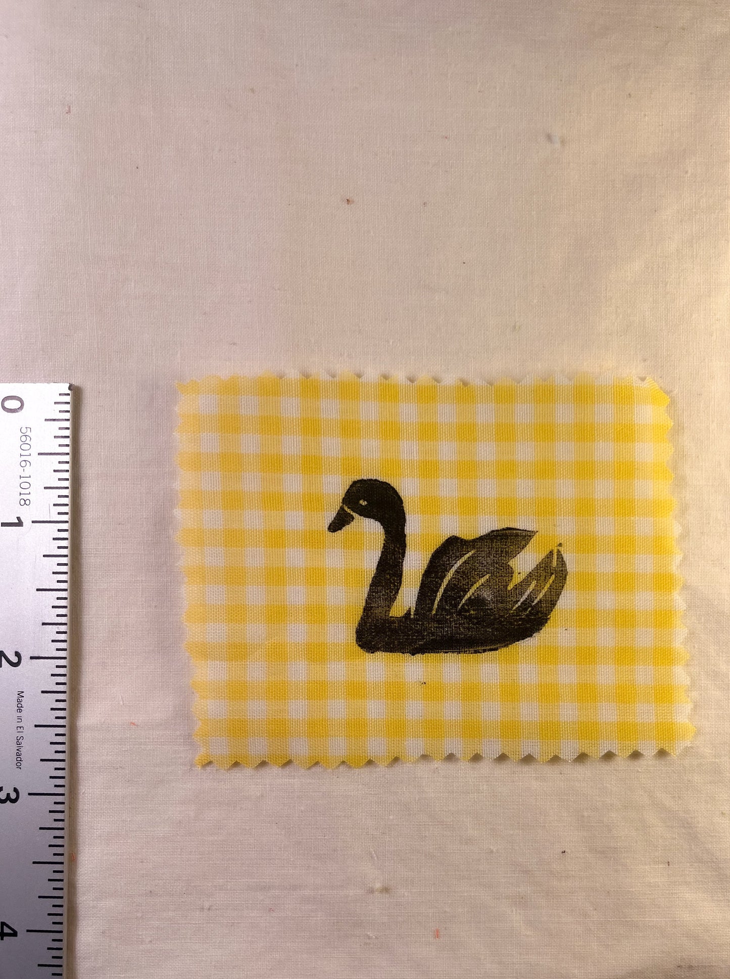 Swan ~ Lino Print Patch