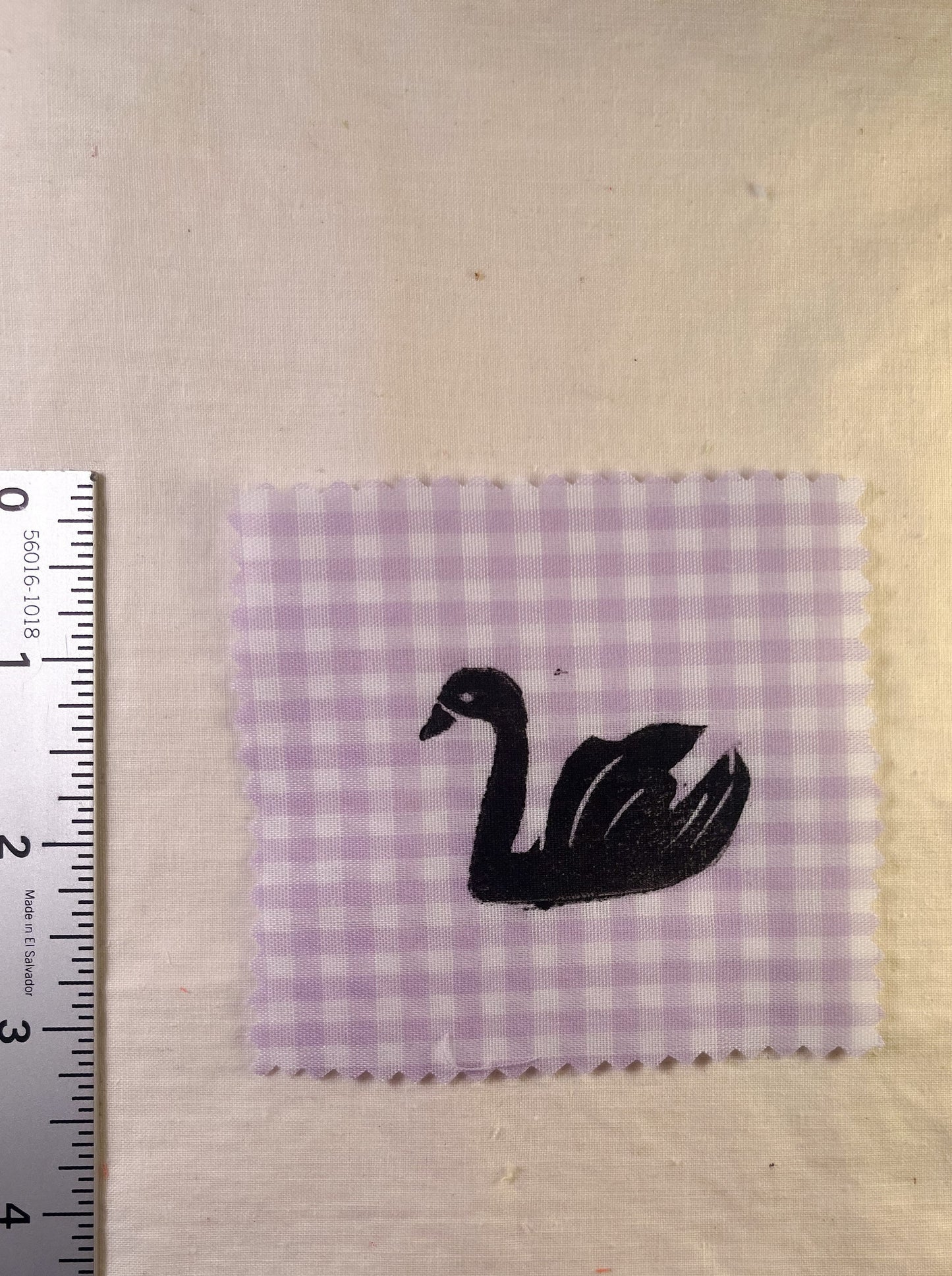 Swan ~ Lino Print Patch