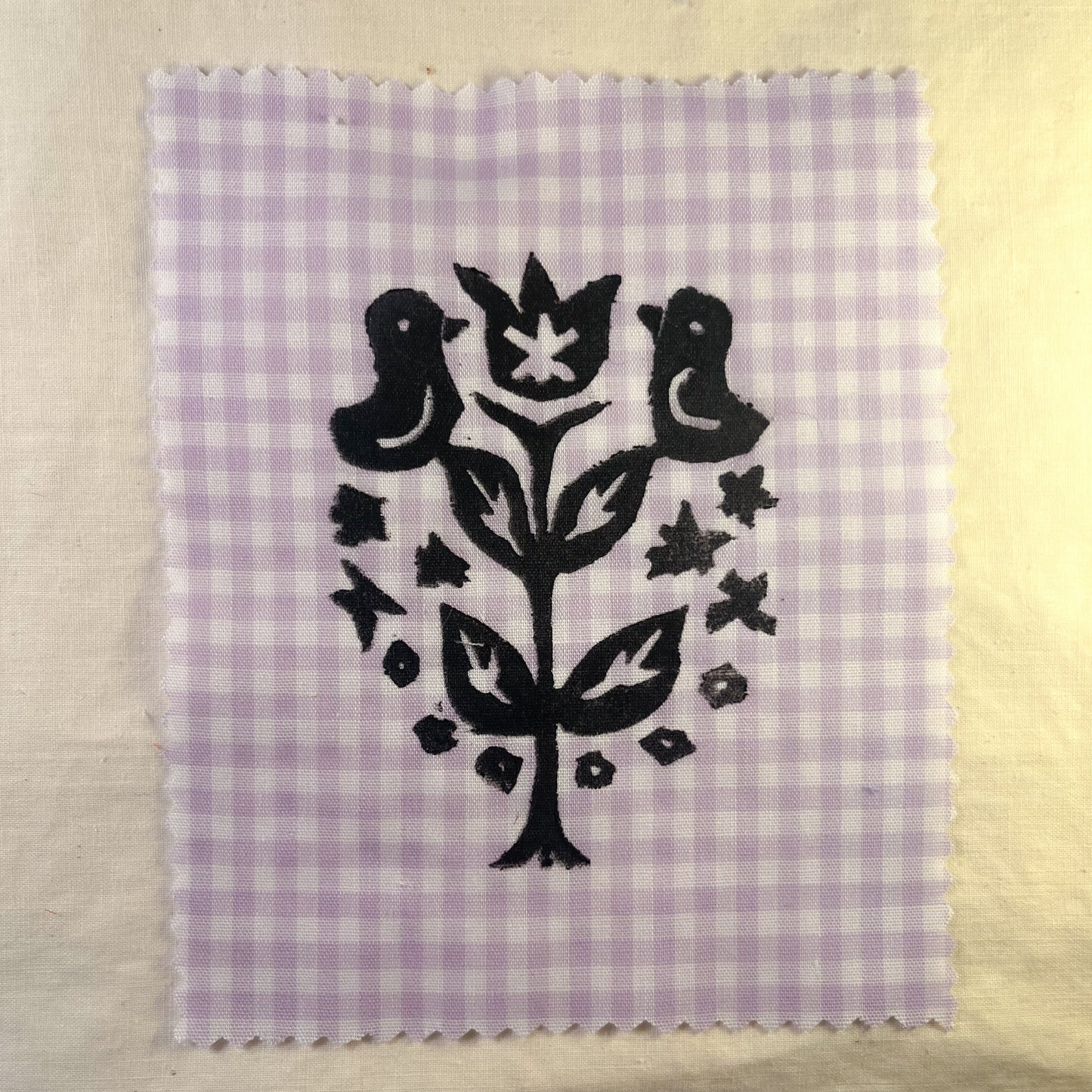 Spring Tulips ~ Lino Print Patch