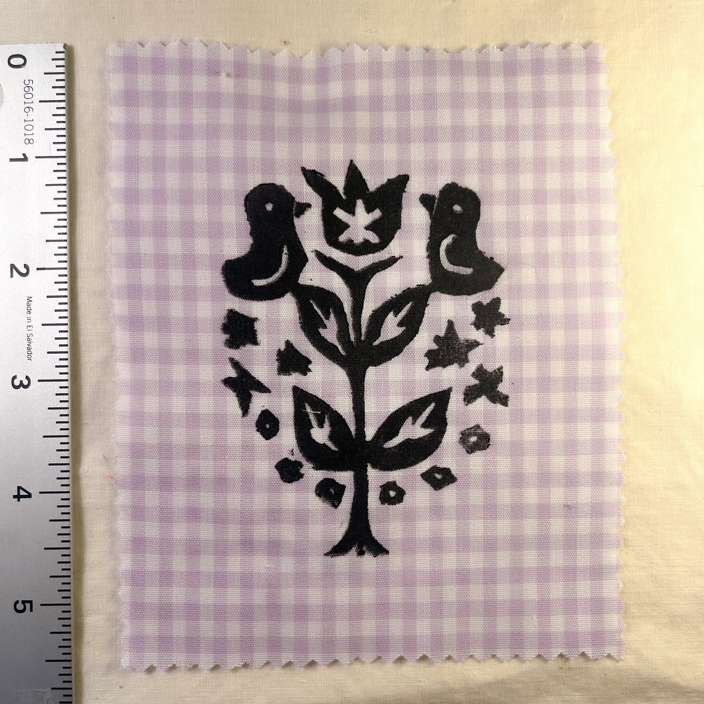 Spring Tulips ~ Lino Print Patch