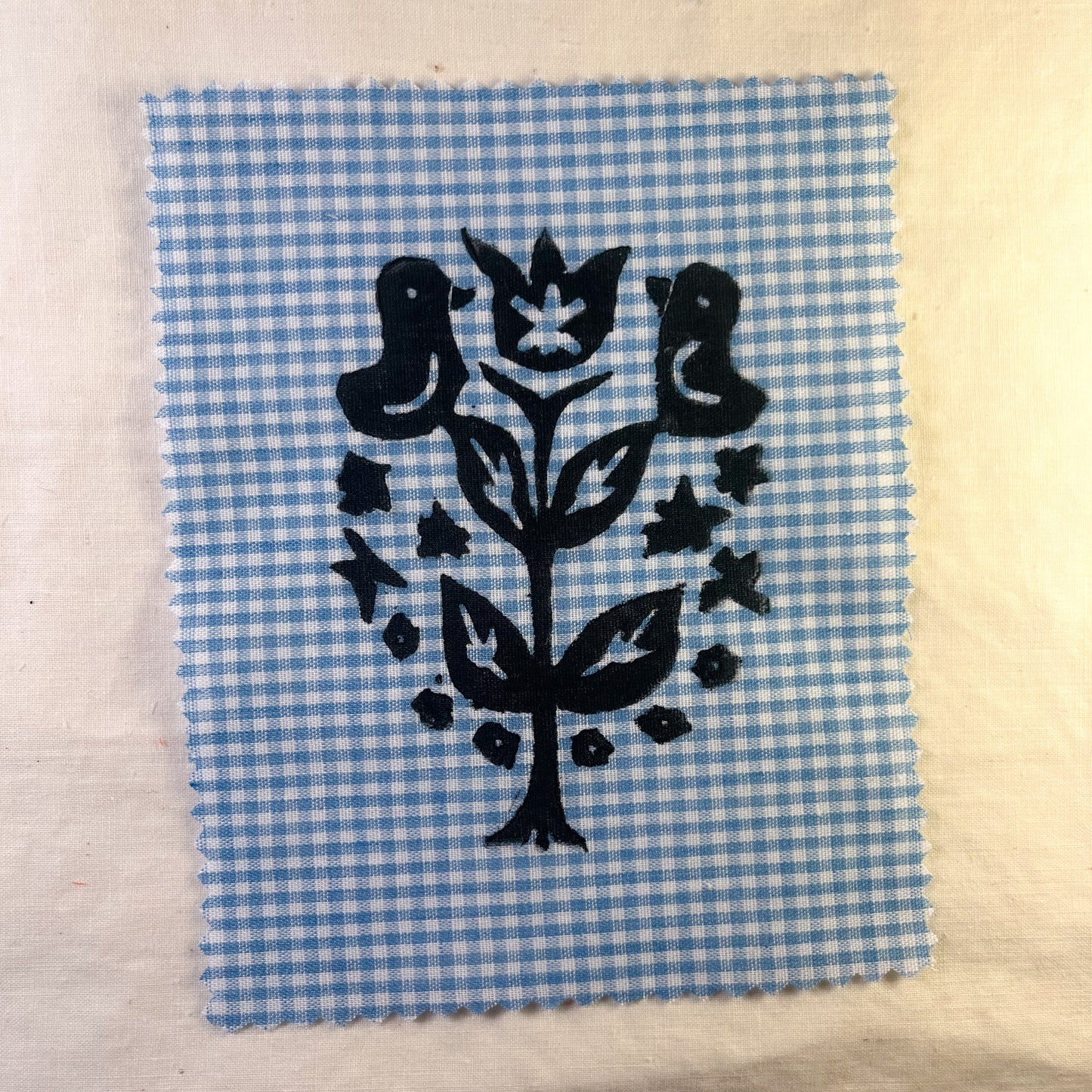 Spring Tulips ~ Lino Print Patch