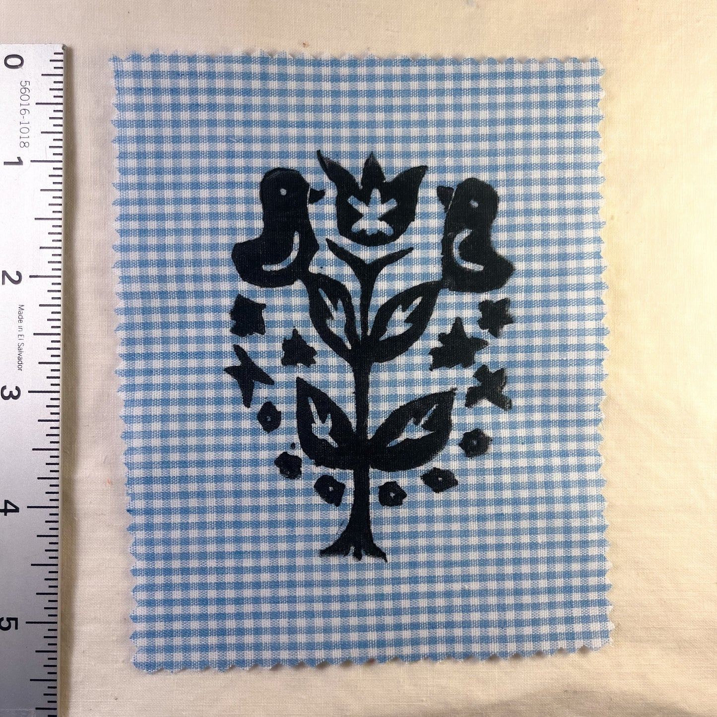 Spring Tulips ~ Lino Print Patch