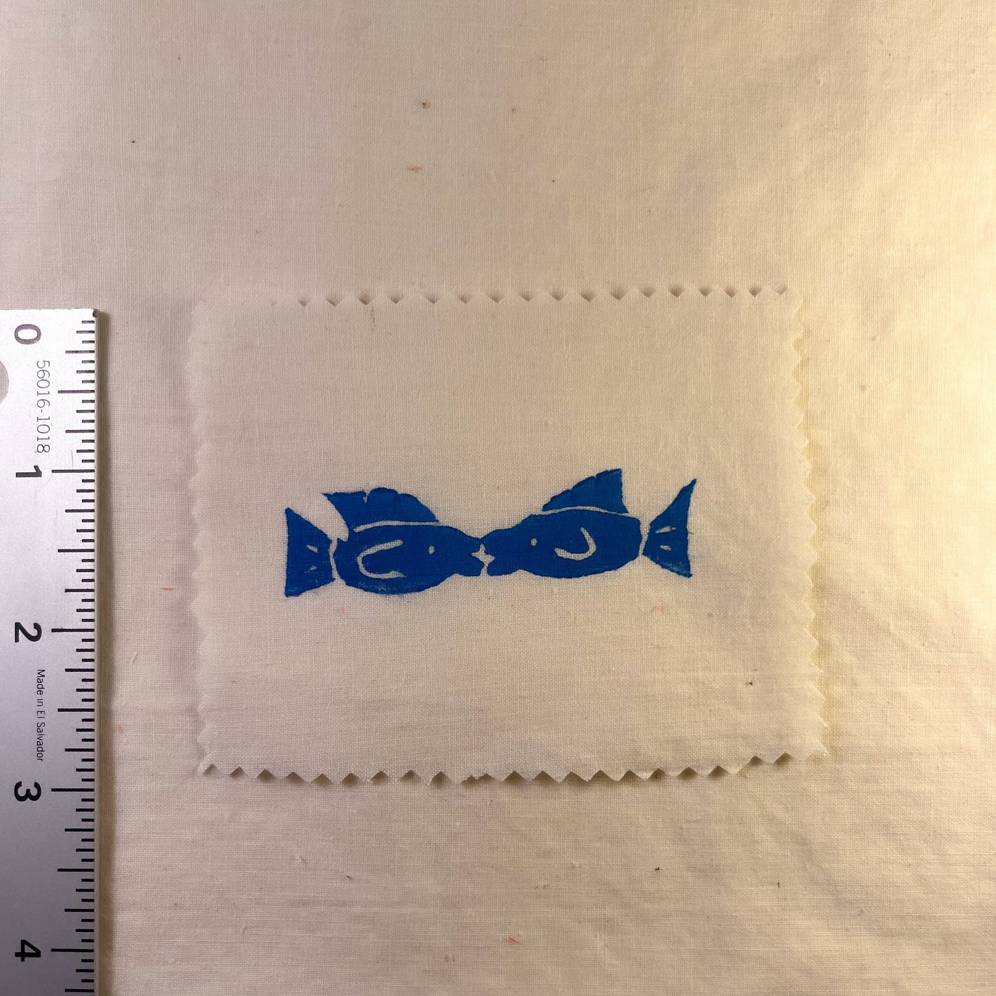 Kiss Fish ~ Lino Print Patch
