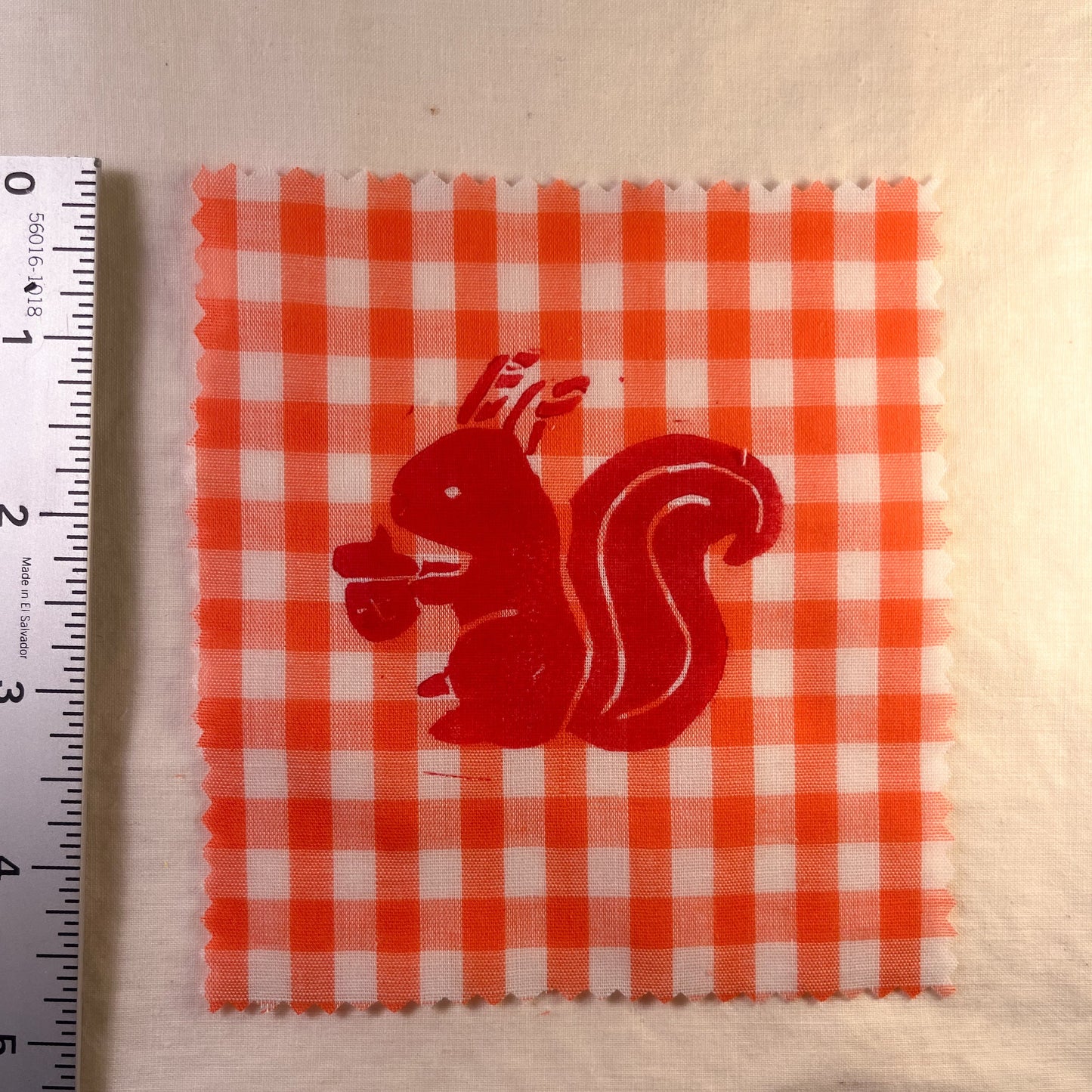 Baby Squirrel ~ Lino Print Patch