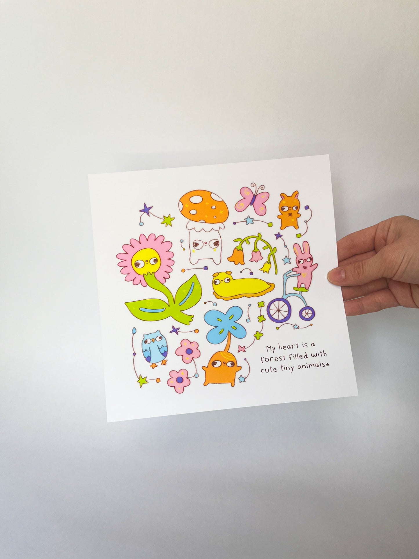 "My heart is a forest filled with cute tiny animals" Art Print