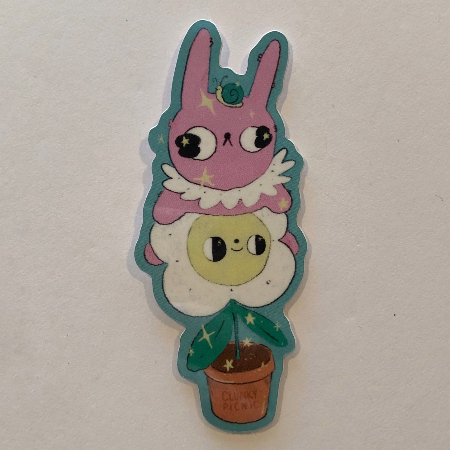 Snail Bunny Tower Sticker
