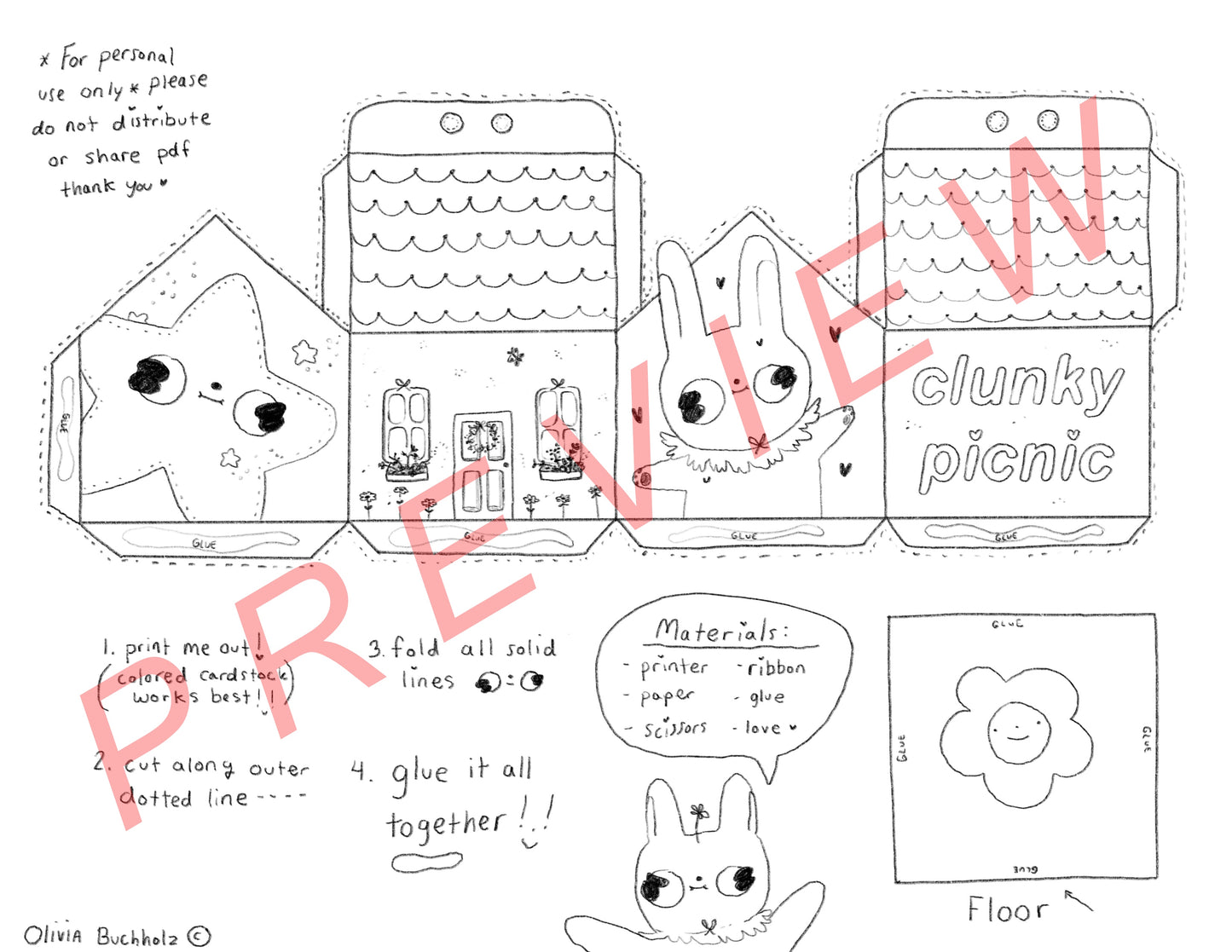 Spring Cottage Gift Box: DIGITAL DOWNLOAD: PRINTABLE