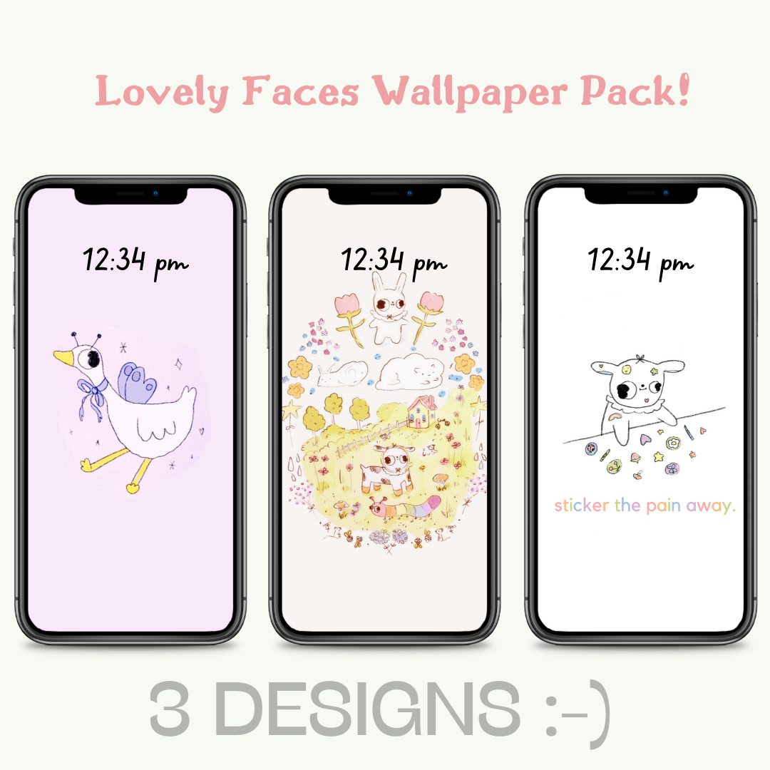 Lovely Faces! Digital Download Phone Wallpaper Set