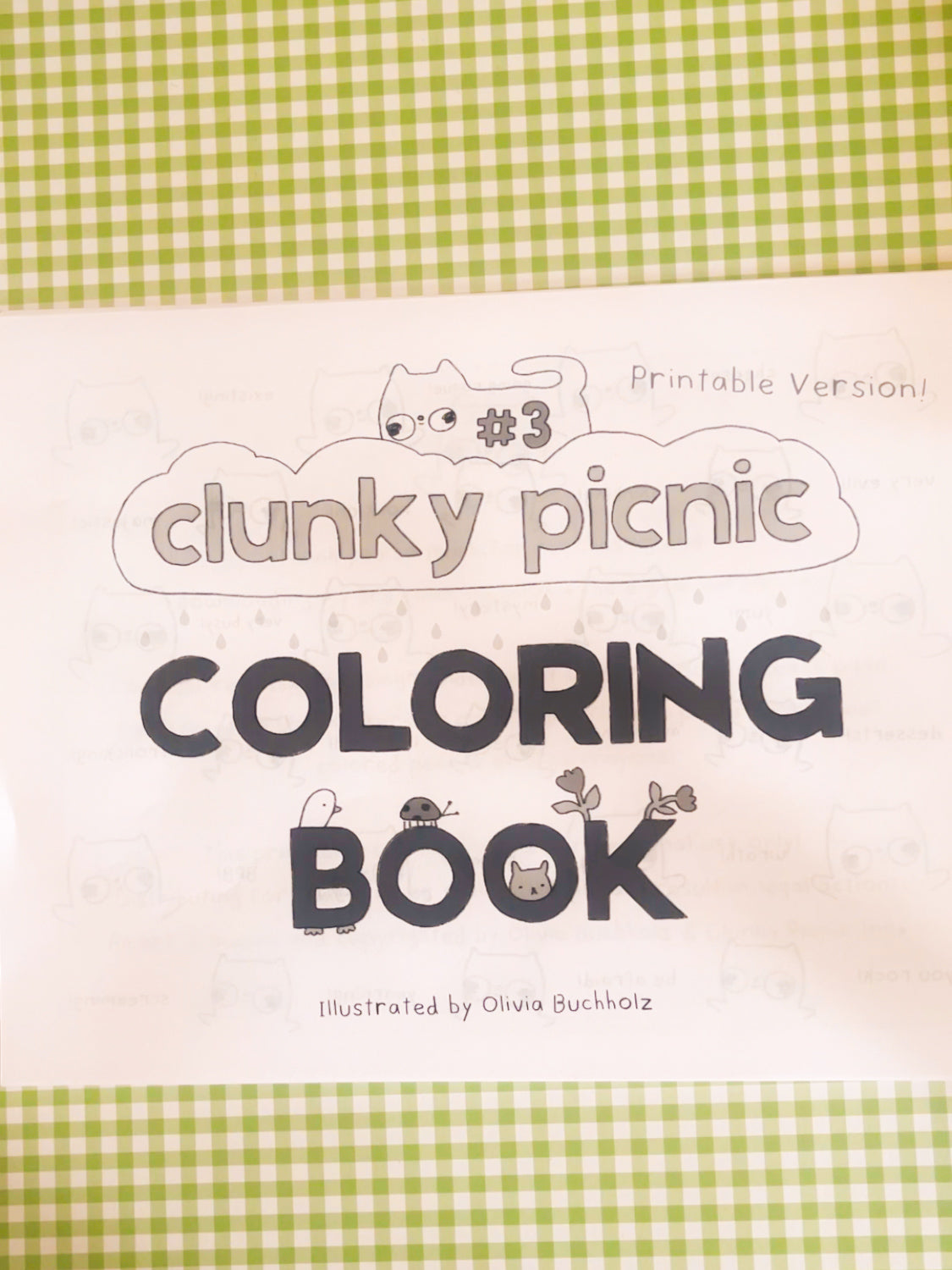 Print at home! Digital Version: Clunky Picnic Coloring Book: THE THIRD!