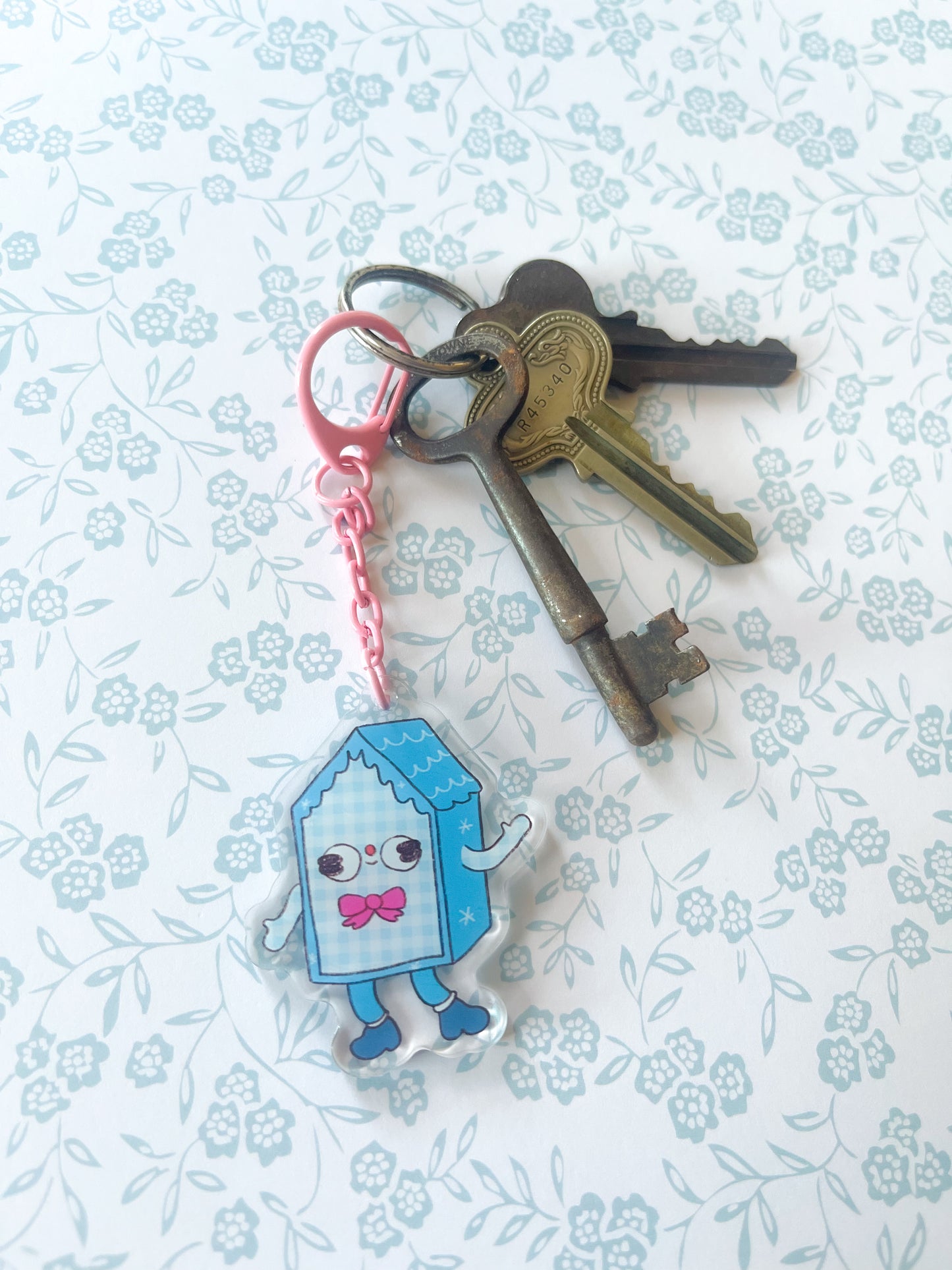 Gingham Cottage Keychain