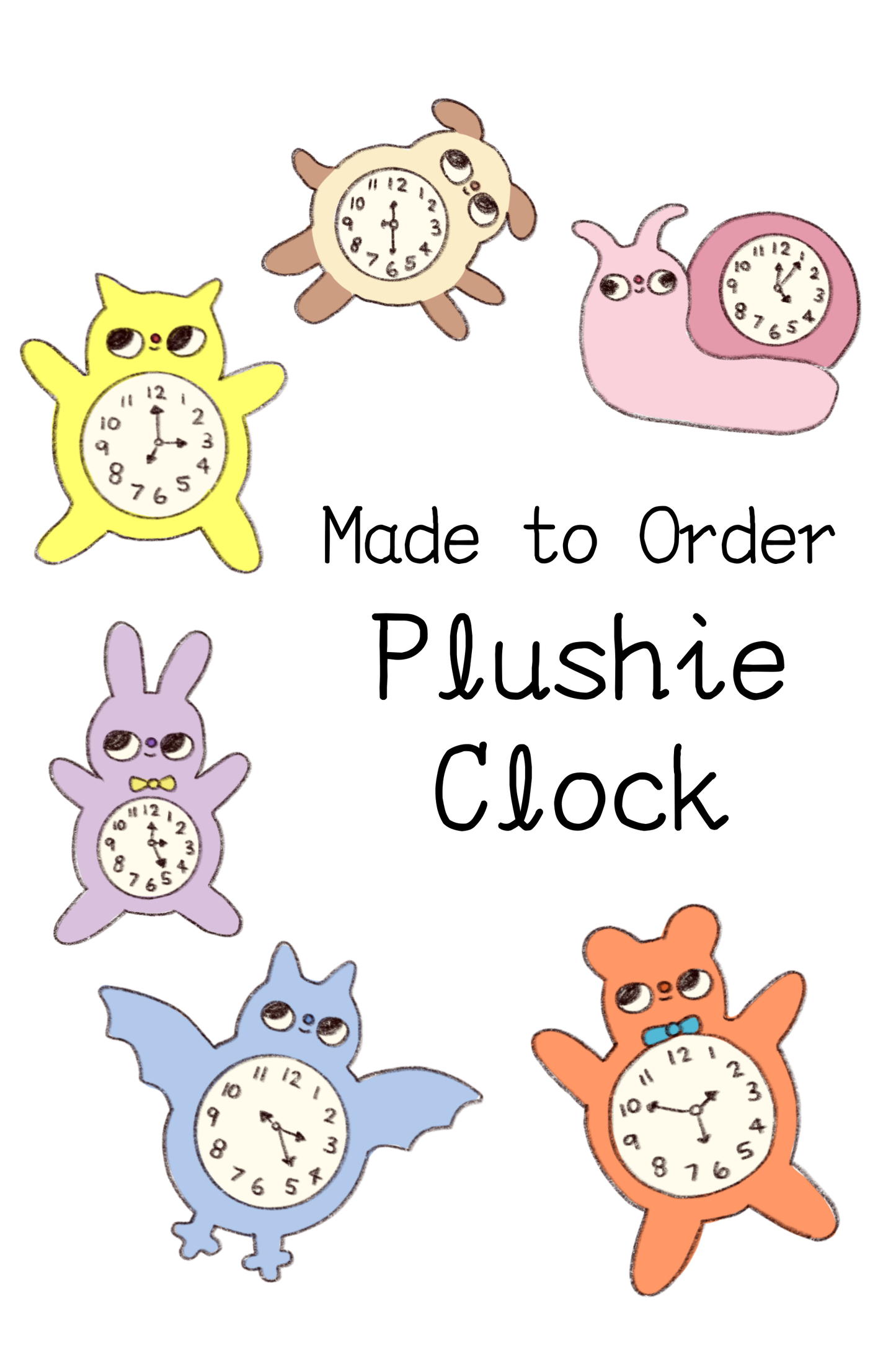 Clunky Picnic Plush Clock ~ MADE TO ORDER ~