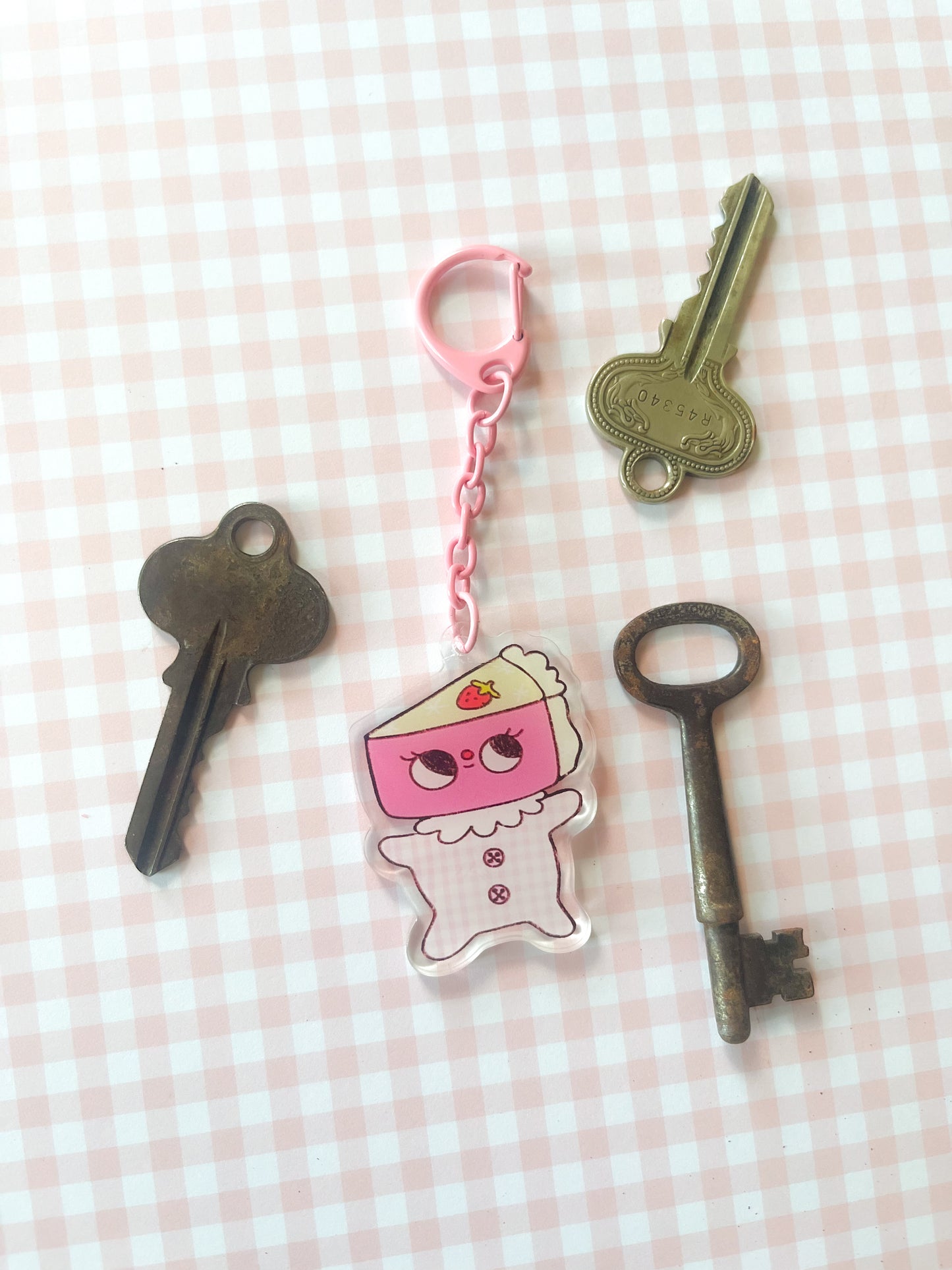 Strawberry Short Cake Keychain