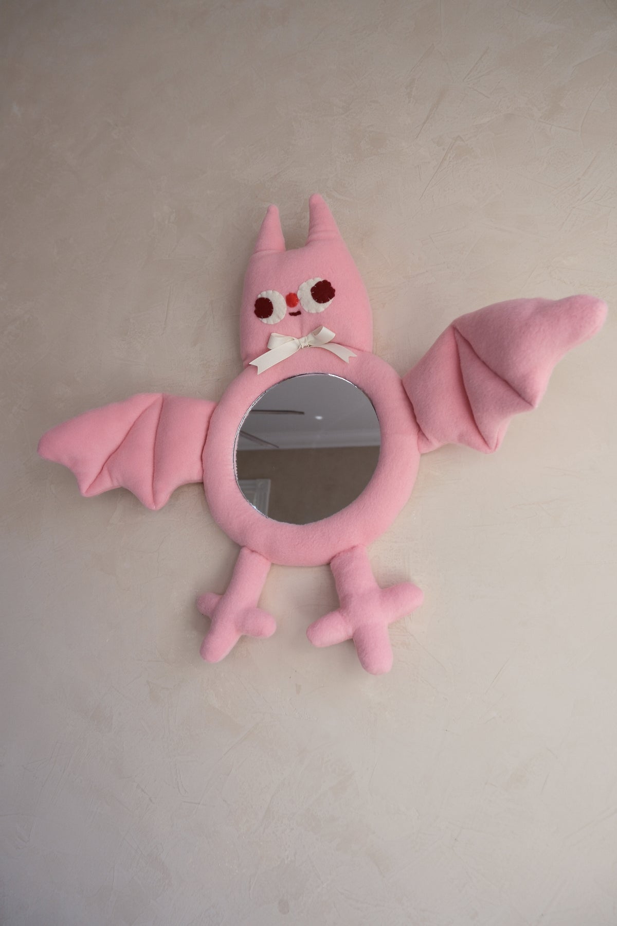 Dusty Taffy Pink Bat • Clunky Picnic Plush Mirror