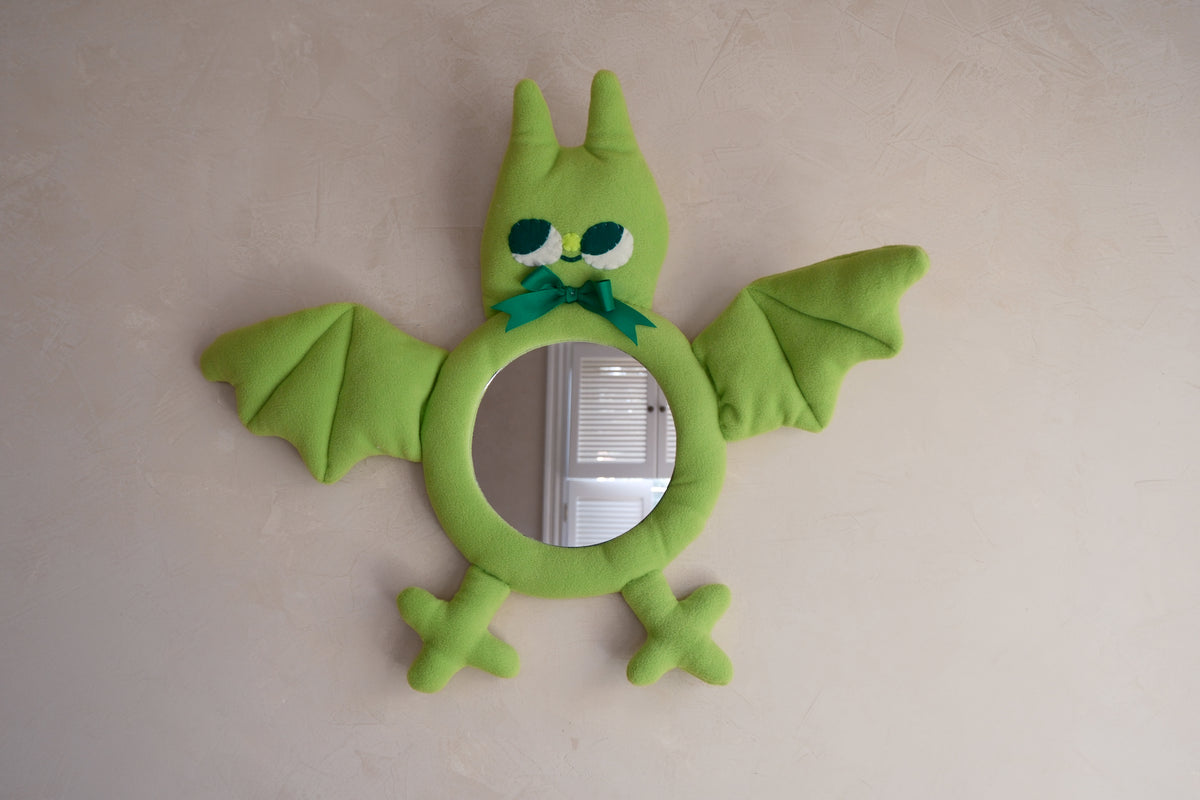 Slimey Green Ectoplasm Bat • Clunky Picnic Plush Mirror