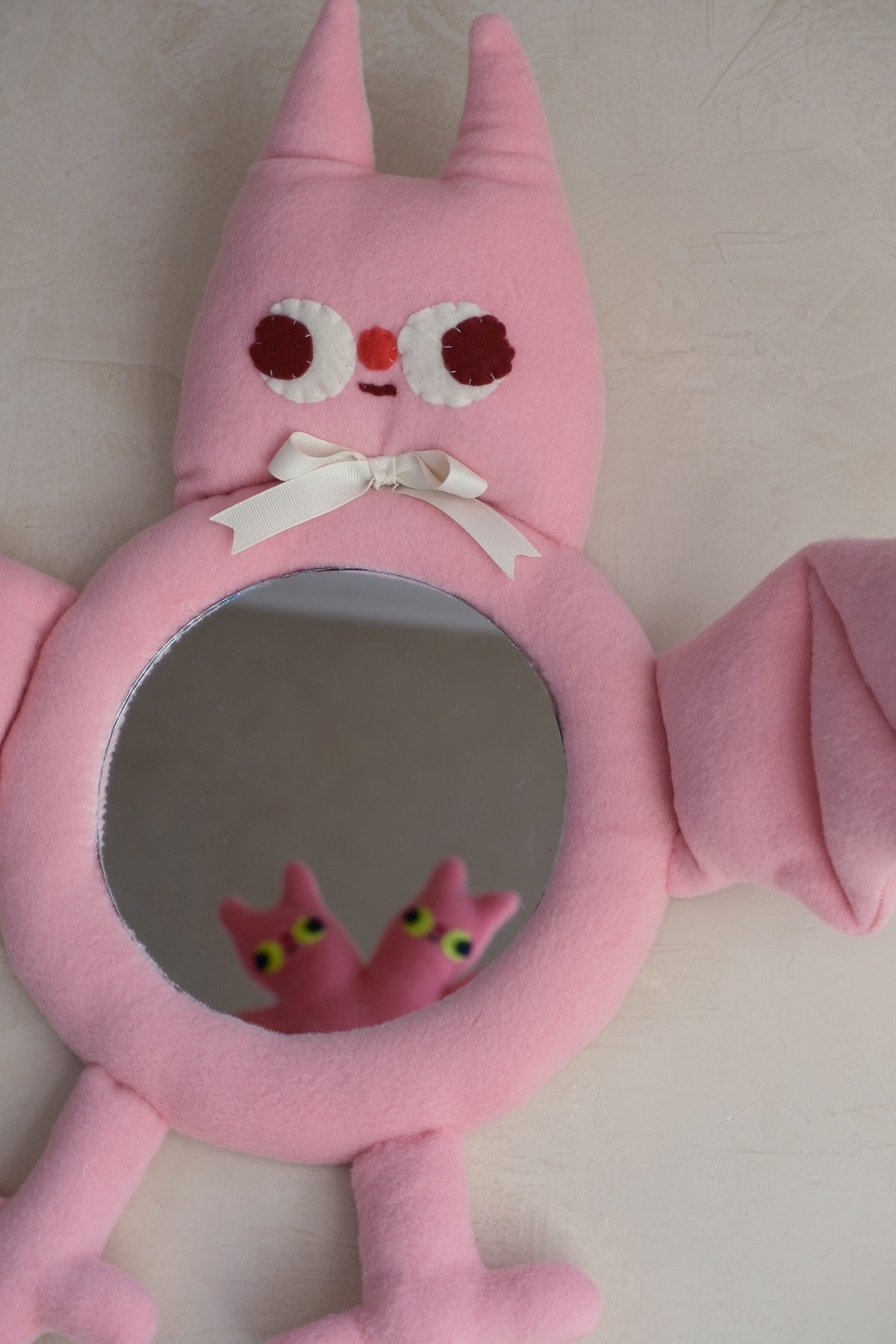 Dusty Taffy Pink Bat • Clunky Picnic Plush Mirror