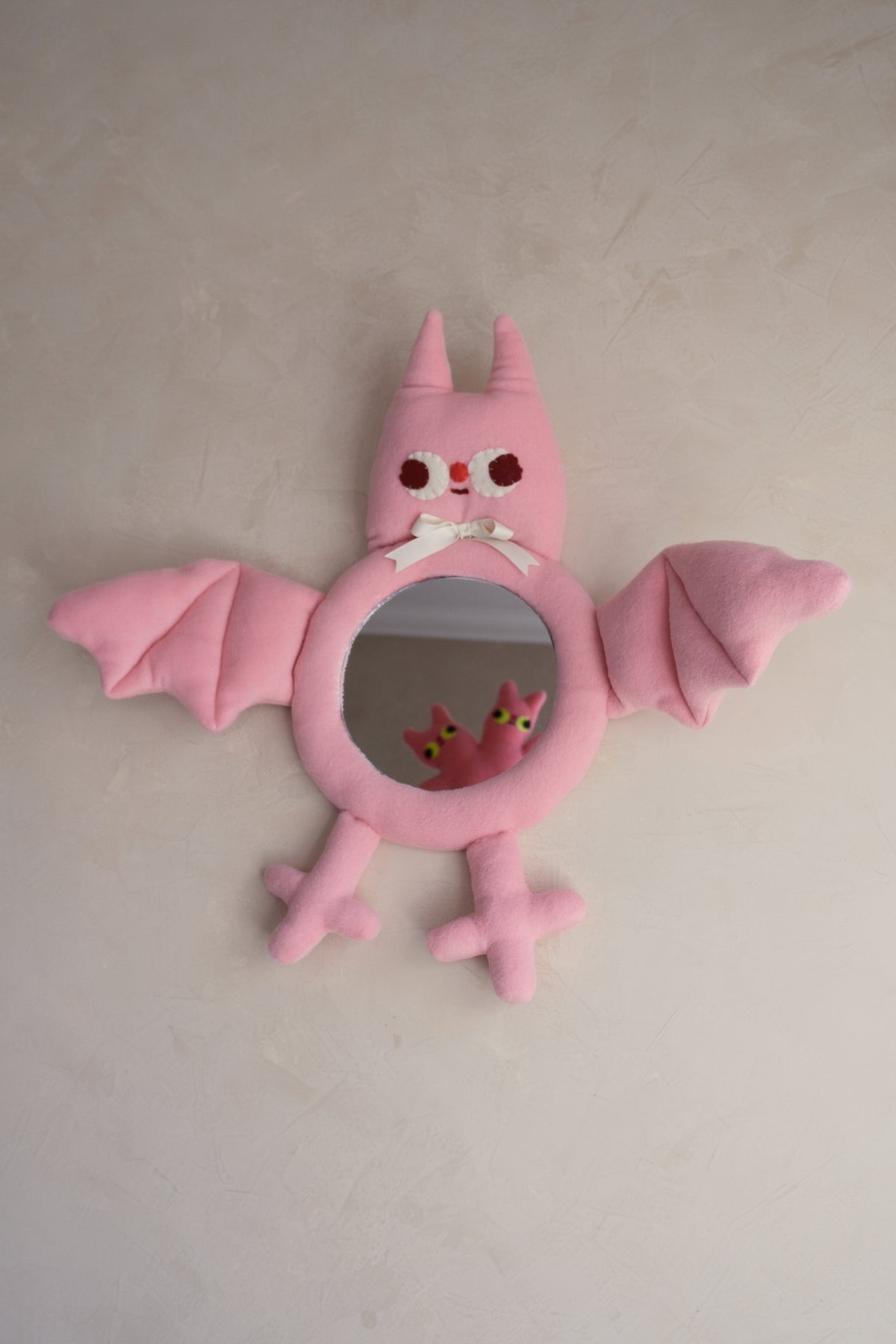 Dusty Taffy Pink Bat • Clunky Picnic Plush Mirror