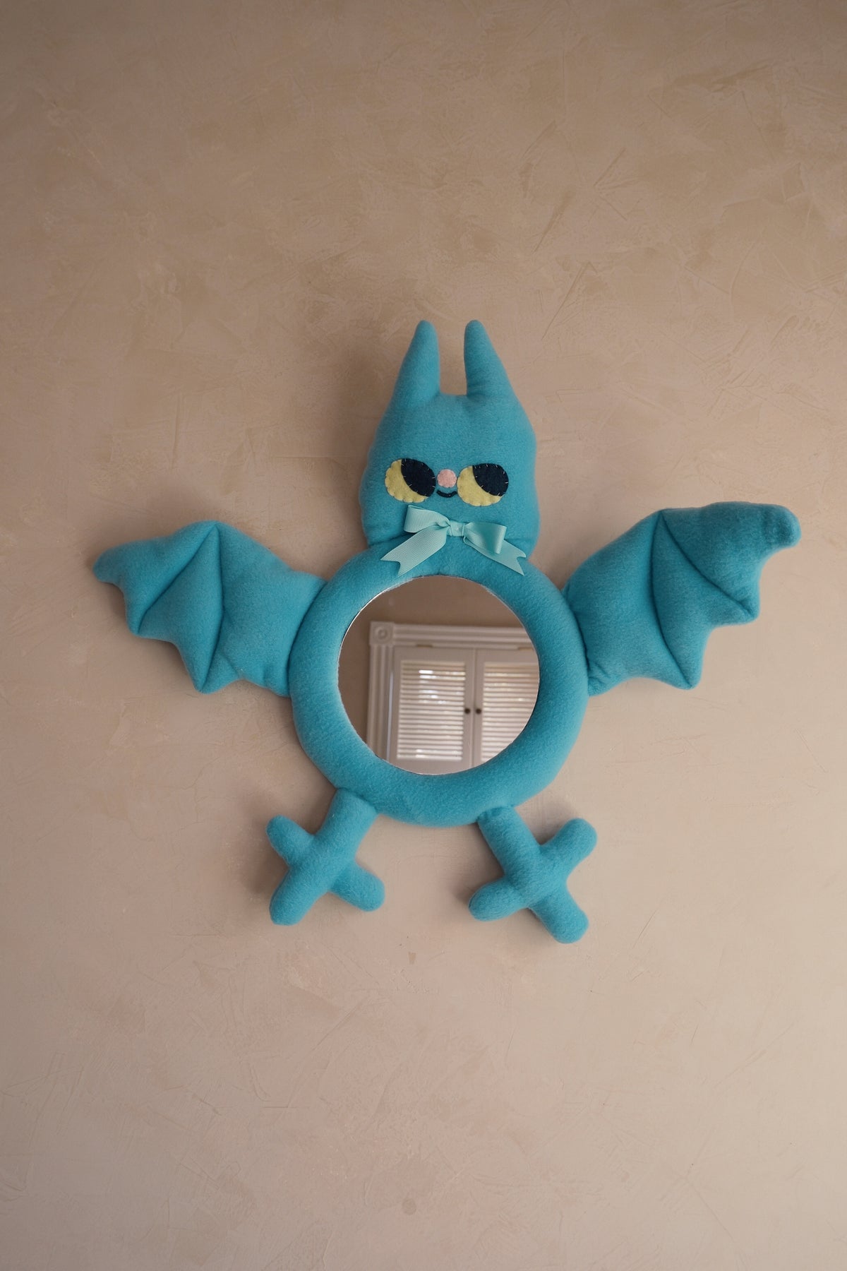 Lagoon Teal Bat • Clunky Picnic Plush Mirror