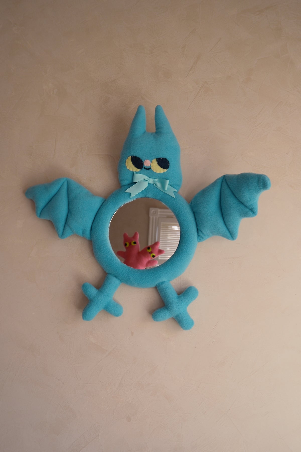 Lagoon Teal Bat • Clunky Picnic Plush Mirror