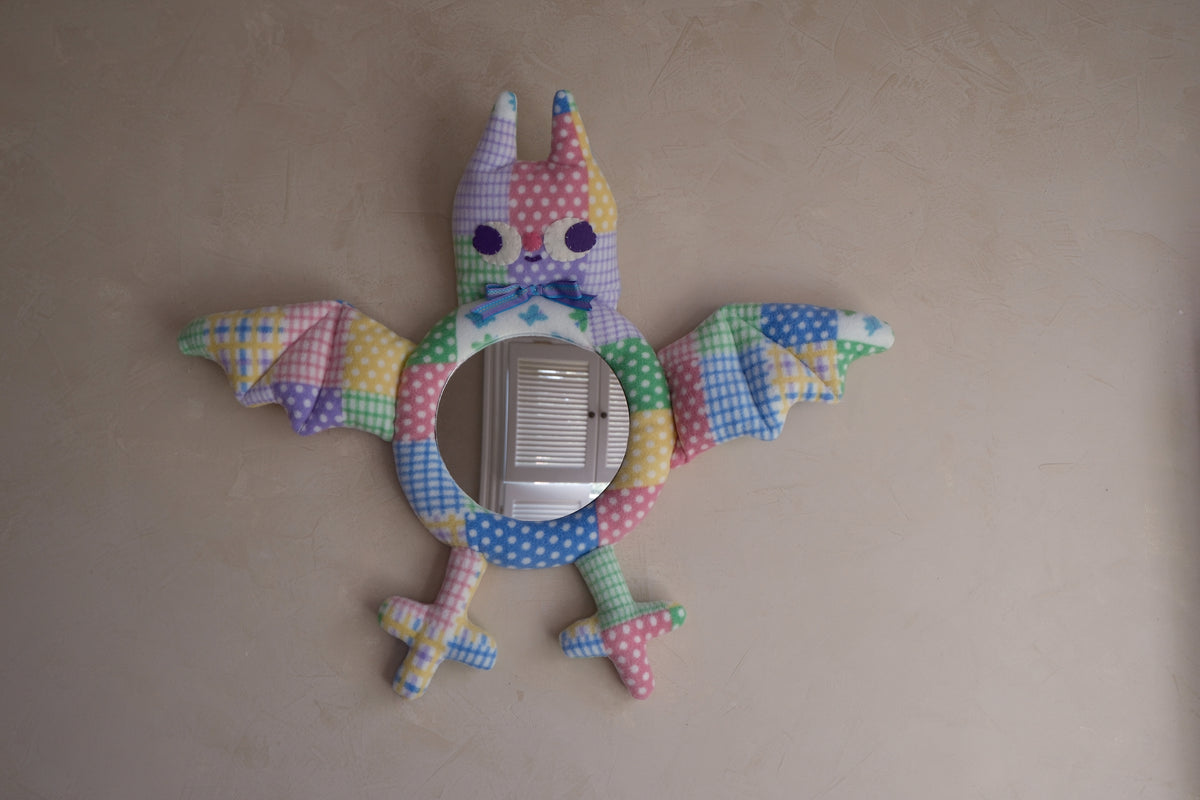 Funky Patchwork Bat • Clunky Picnic Plush Mirror