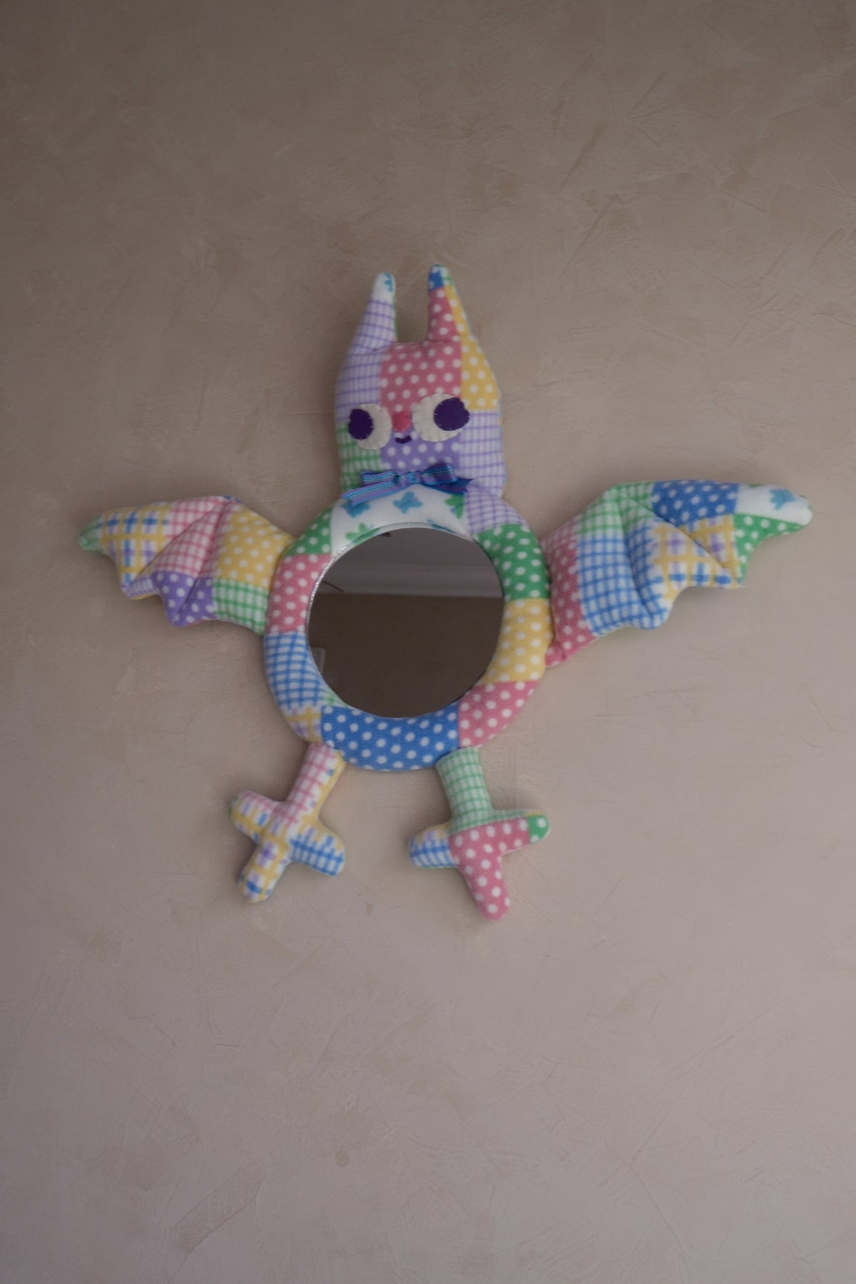 Funky Patchwork Bat • Clunky Picnic Plush Mirror