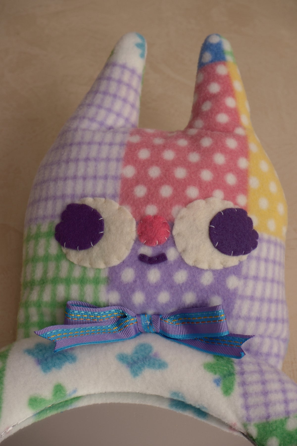 Funky Patchwork Bat • Clunky Picnic Plush Mirror