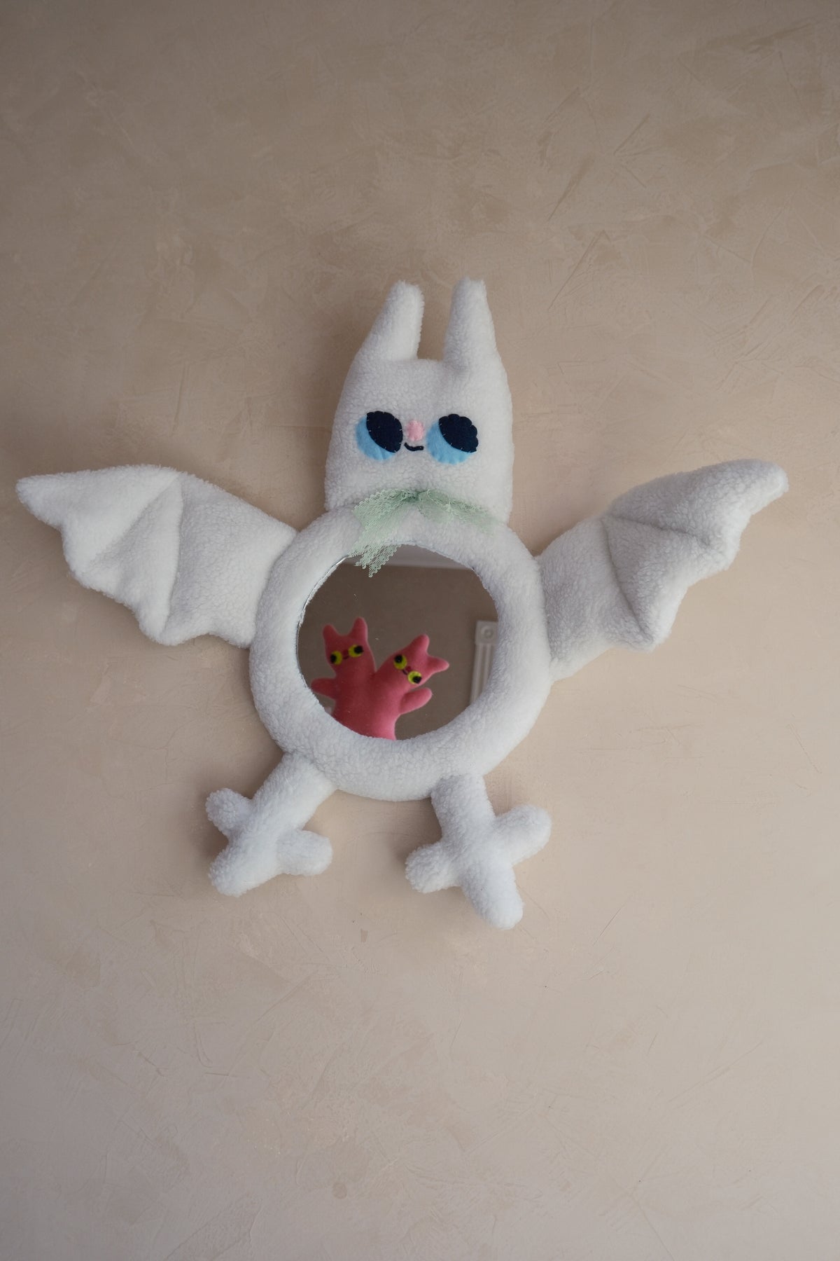 Foggy Apparition Sherpa Bat • Clunky Picnic Plush Mirror