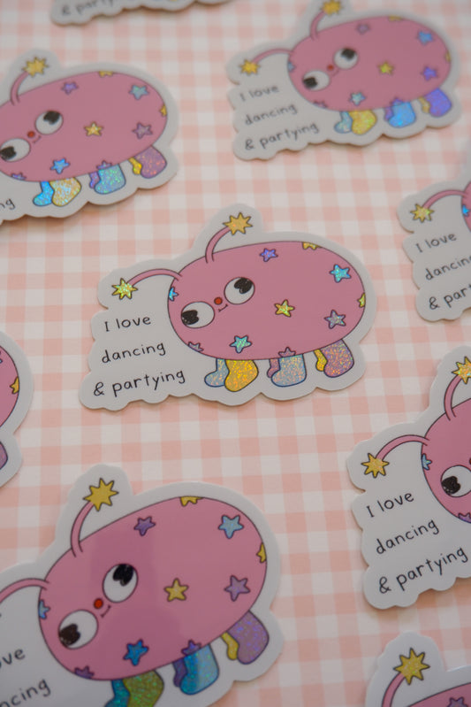 PARTY BUG SAYS PARTY ON DUDES Sticker