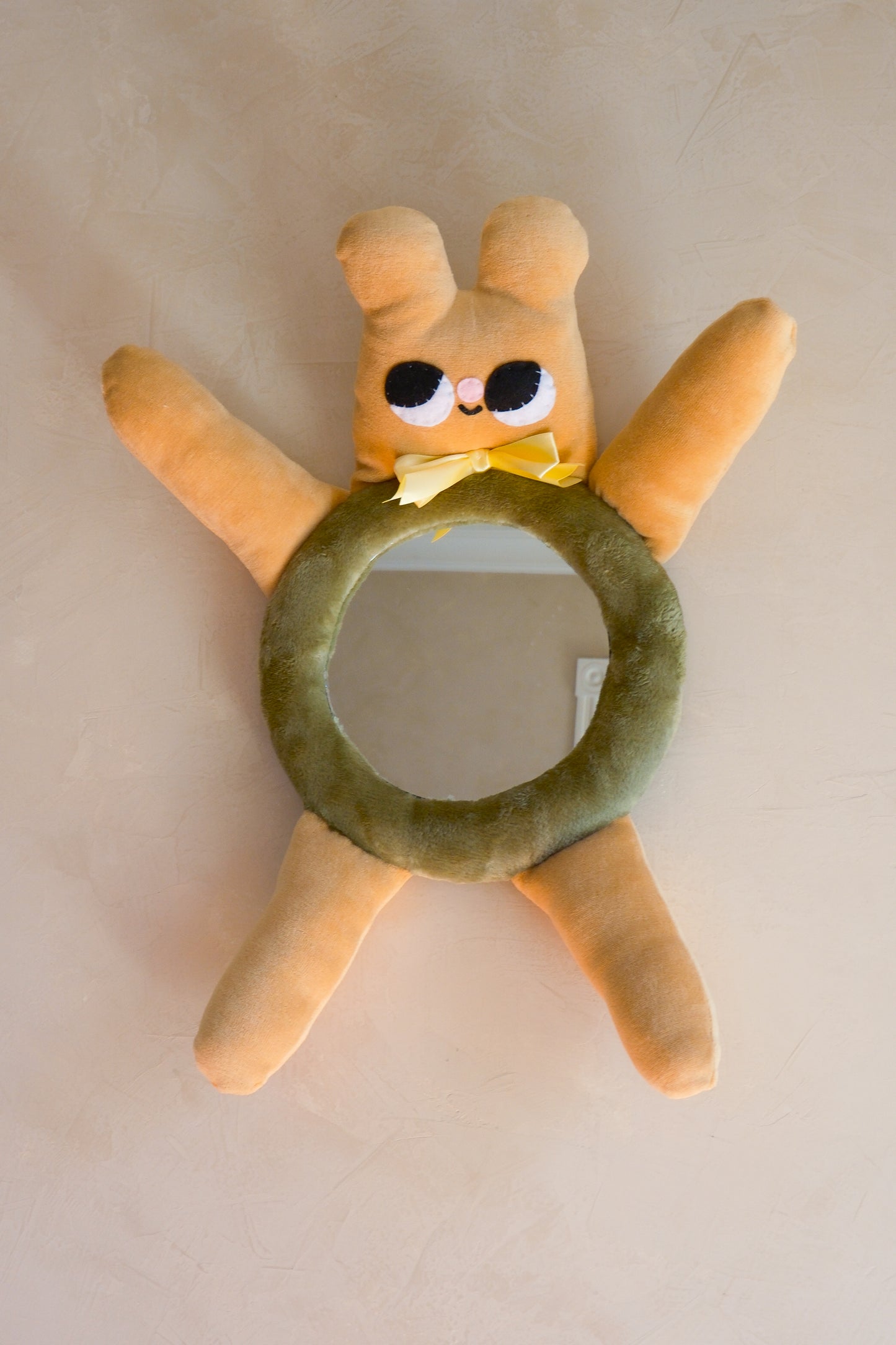 Fuzzy Olive Bear • Clunky Picnic Plush Mirror