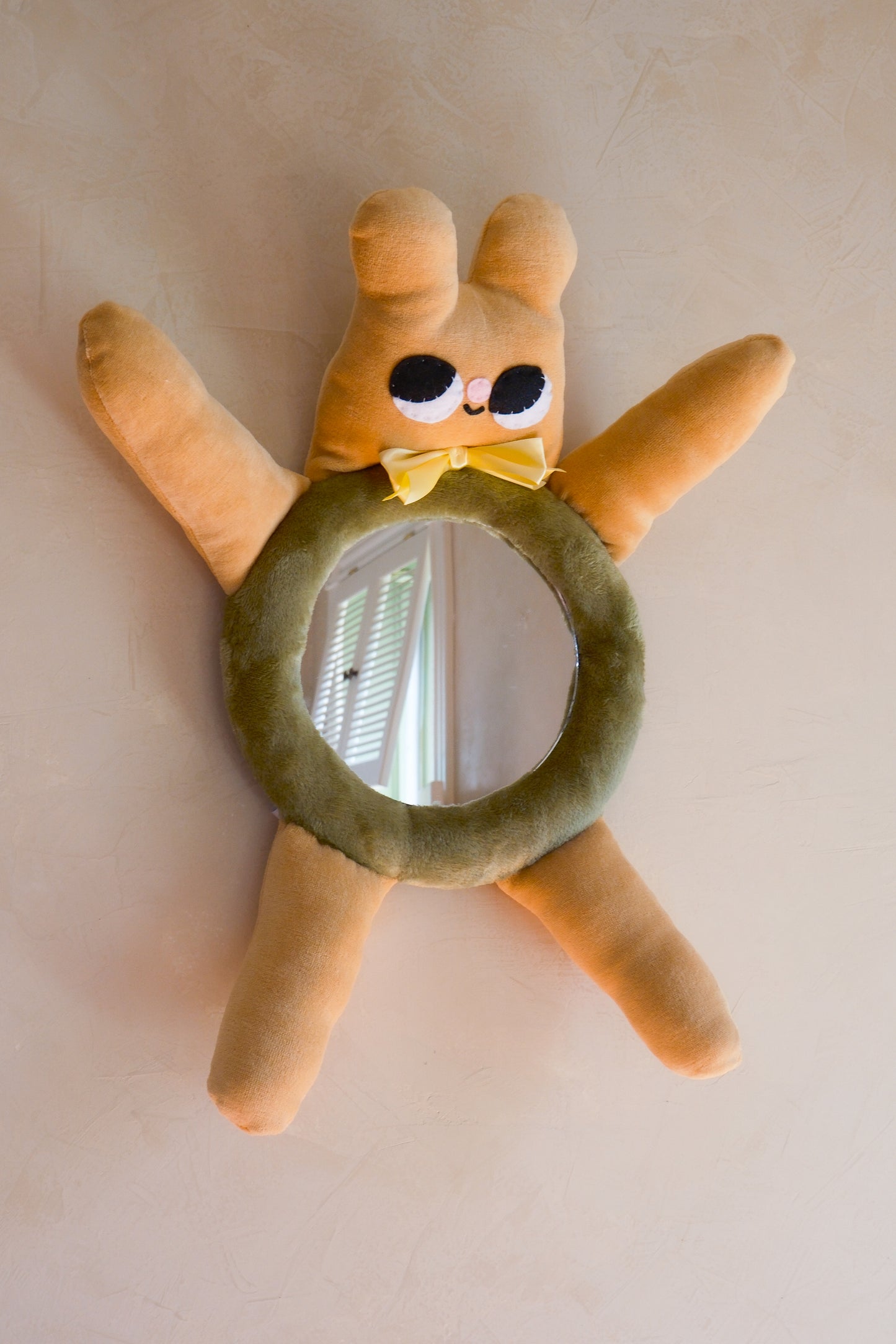 Fuzzy Olive Bear • Clunky Picnic Plush Mirror