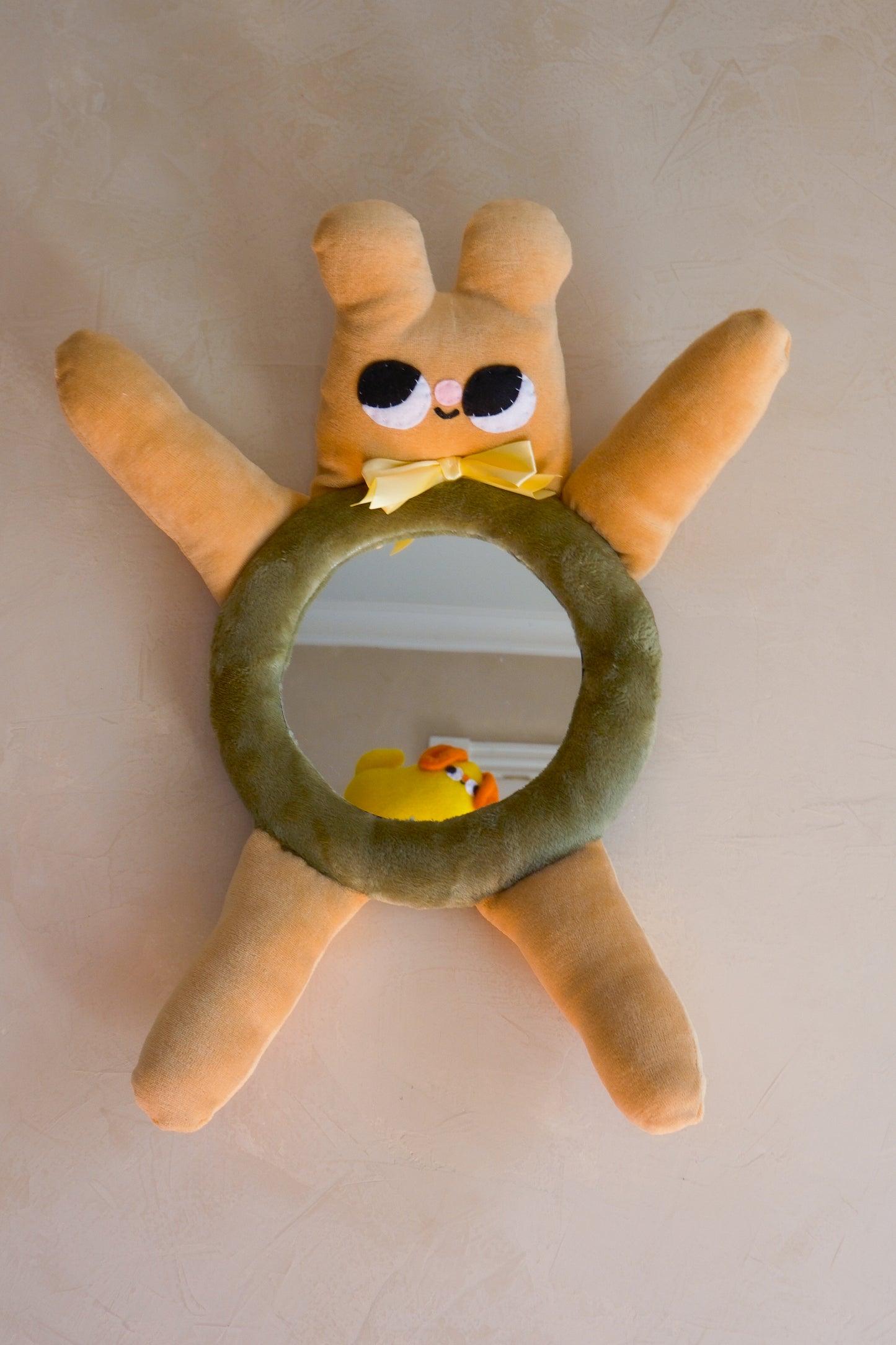 Fuzzy Olive Bear • Clunky Picnic Plush Mirror