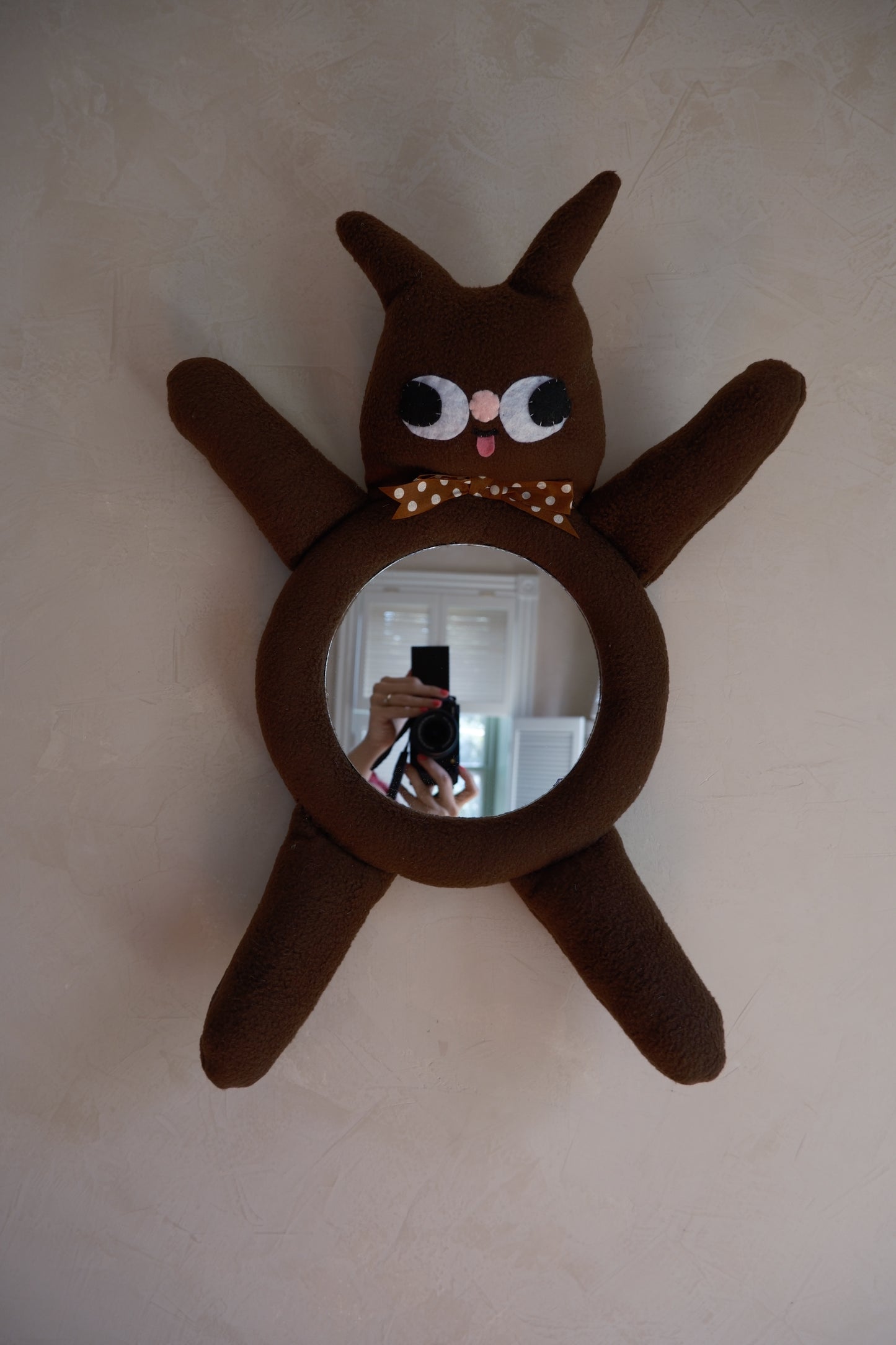 Choco Cheeky Cat • Clunky Picnic Plush Mirror