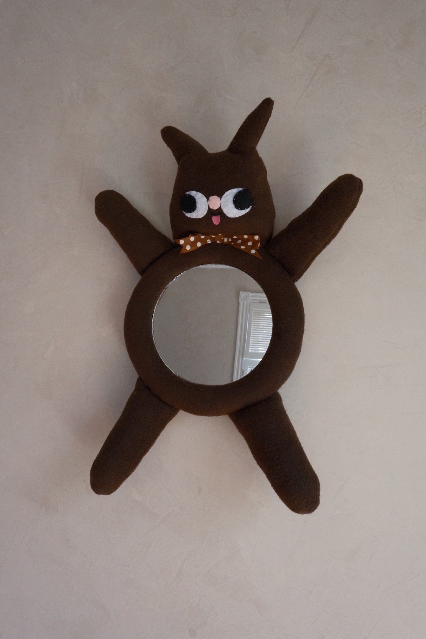 Choco Cheeky Cat • Clunky Picnic Plush Mirror